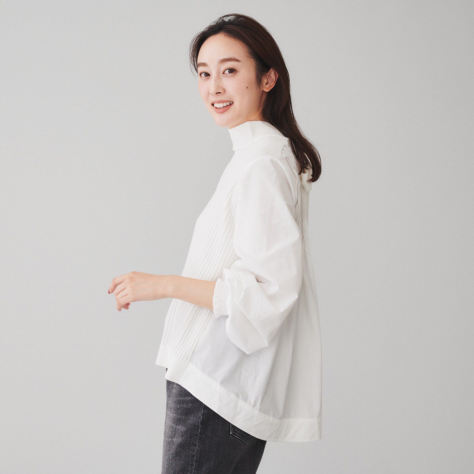 UNTITLED「【TORRAZZO DONNA】ニット&times;ブロードクロスハイブリッドブラウス」|シャツ・ブラウス|