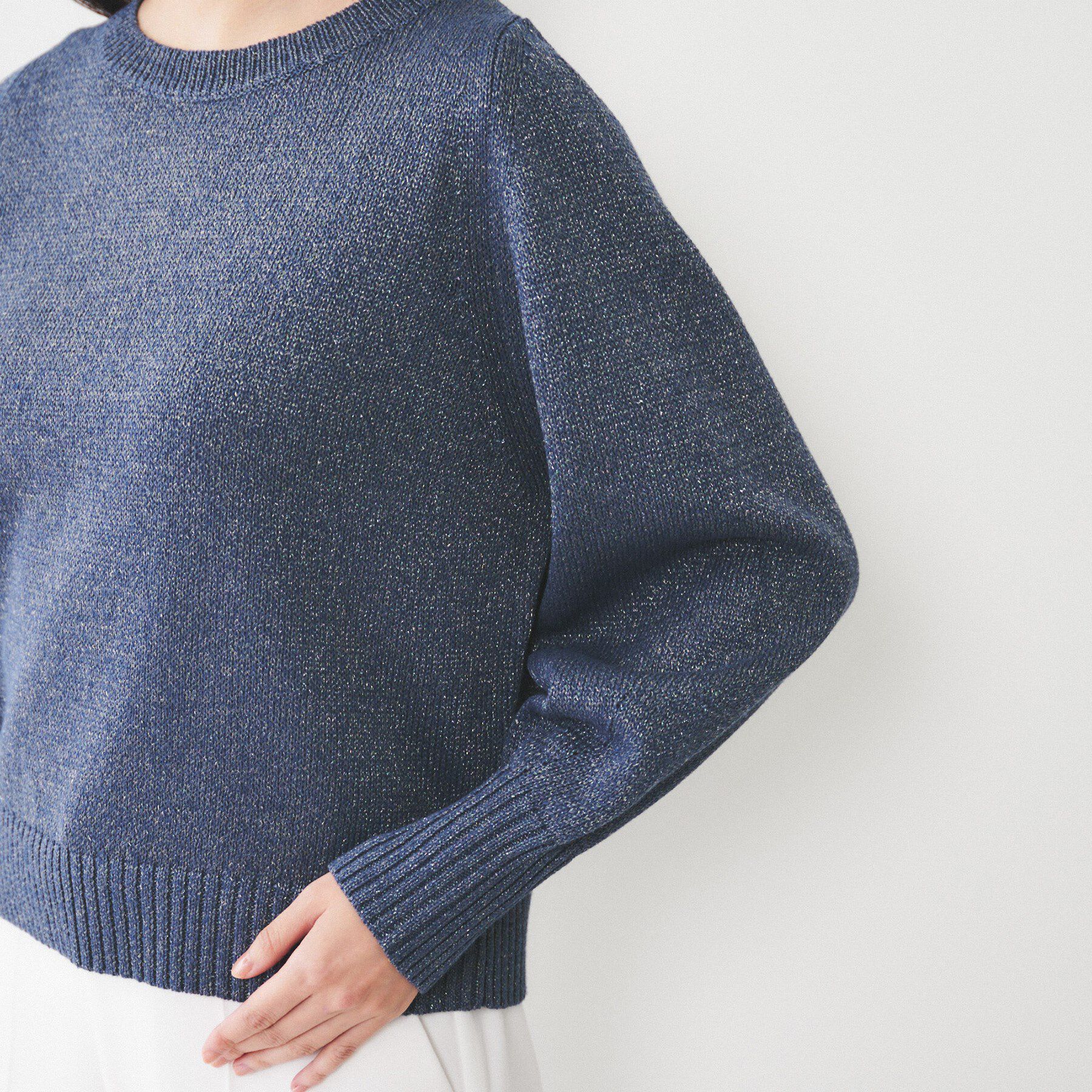 UNTITLED「【アンサンブル可能/ラメ調】シャイニーセミラグランプルオーバーニット」|ニット・セーター|