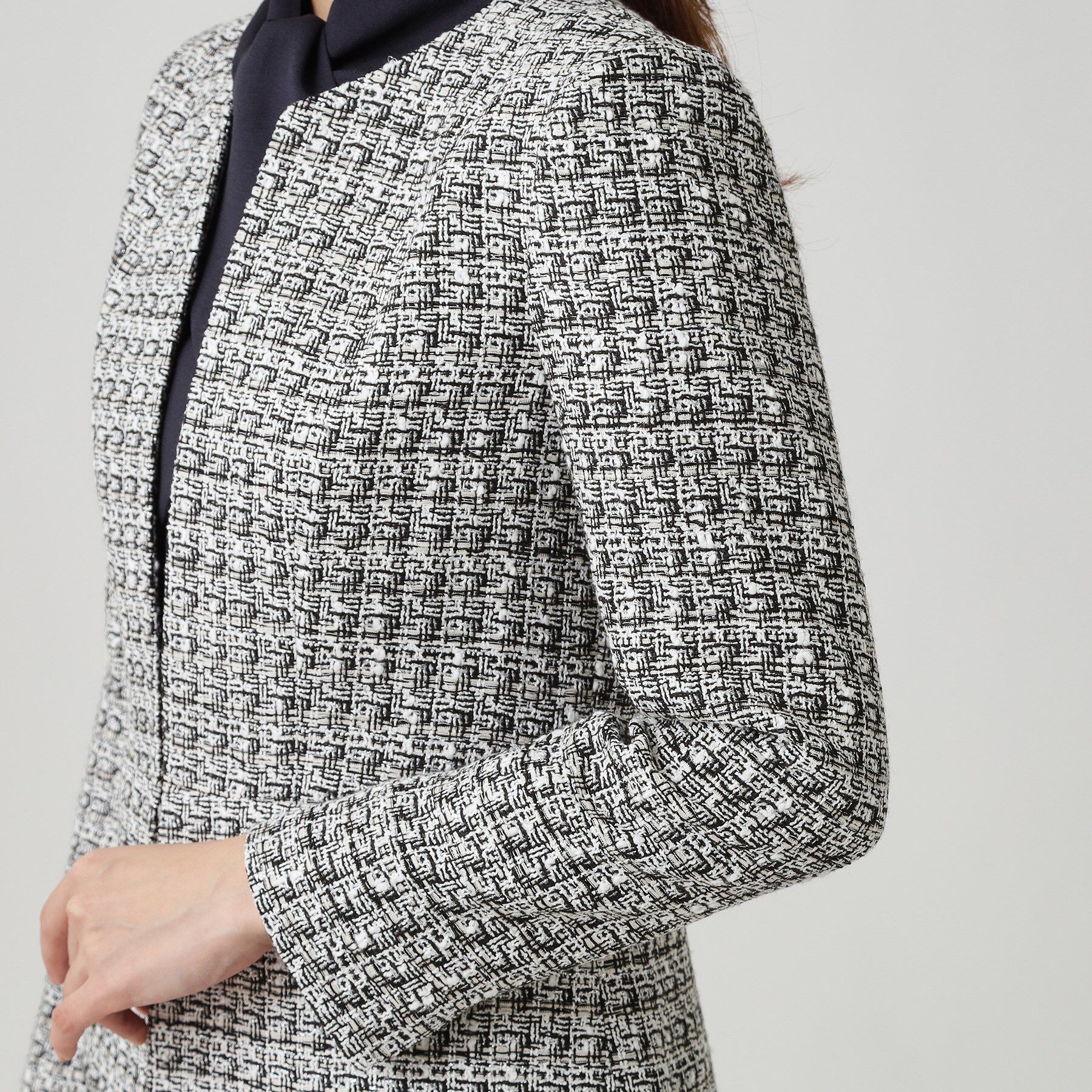 COUP DE CHANCE「【日本製／セットアップ可】ファンシーツィードのノーカラージャケット」|ノーカラージャケット|