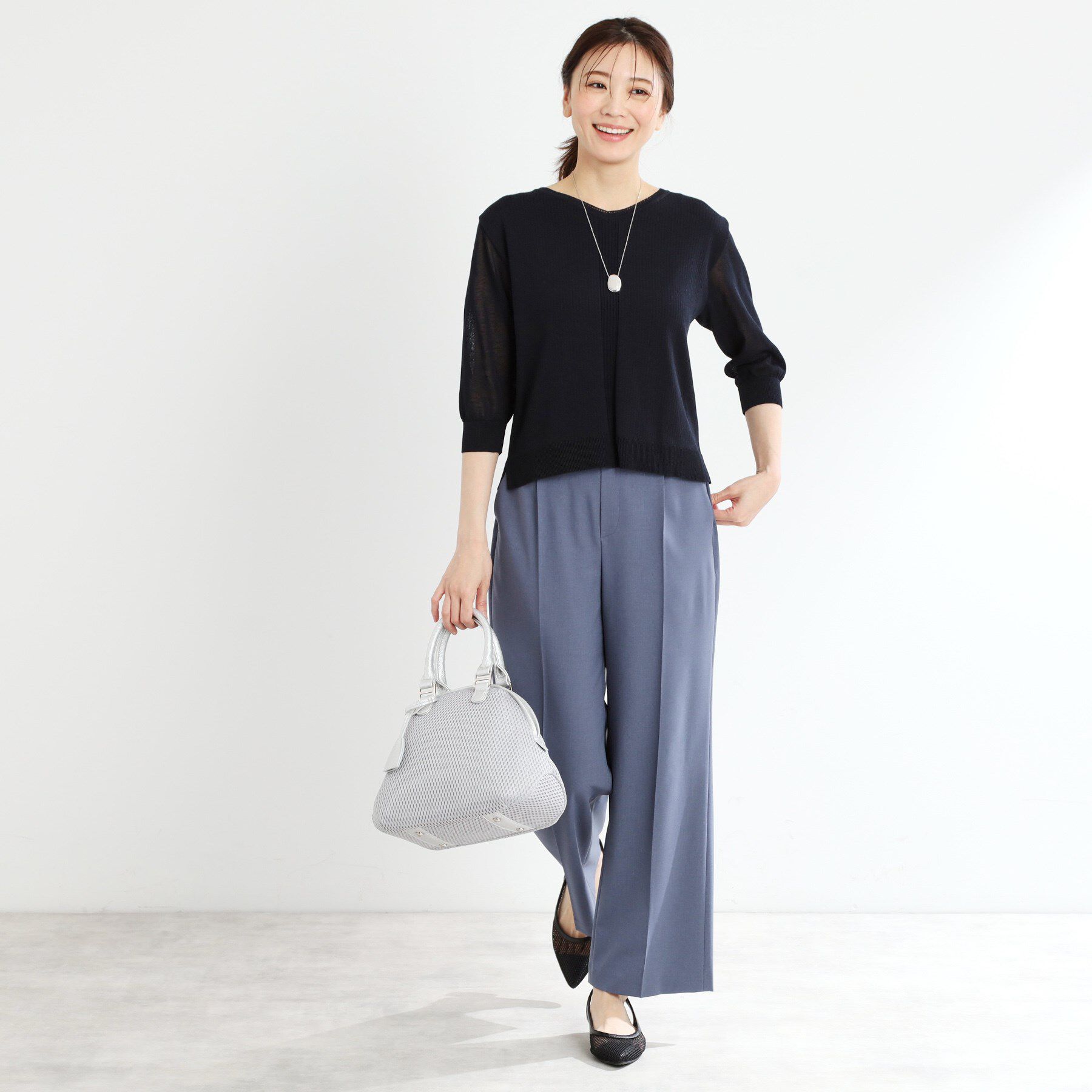 Reflect「【WEB先行カラーあり／手洗い可】透かし柄デザインニット」|ニット・セーター|