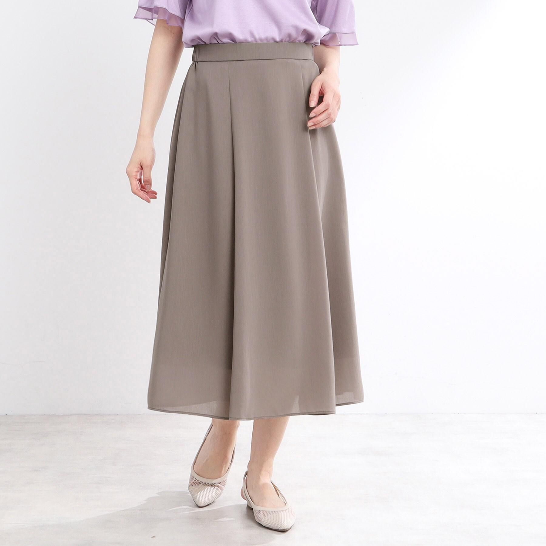 Reflect「【マシンウォッシュ可／ウエスト総ゴム／セットアップ可】エアリーロングスカート」|スカート|モカブラウン(042