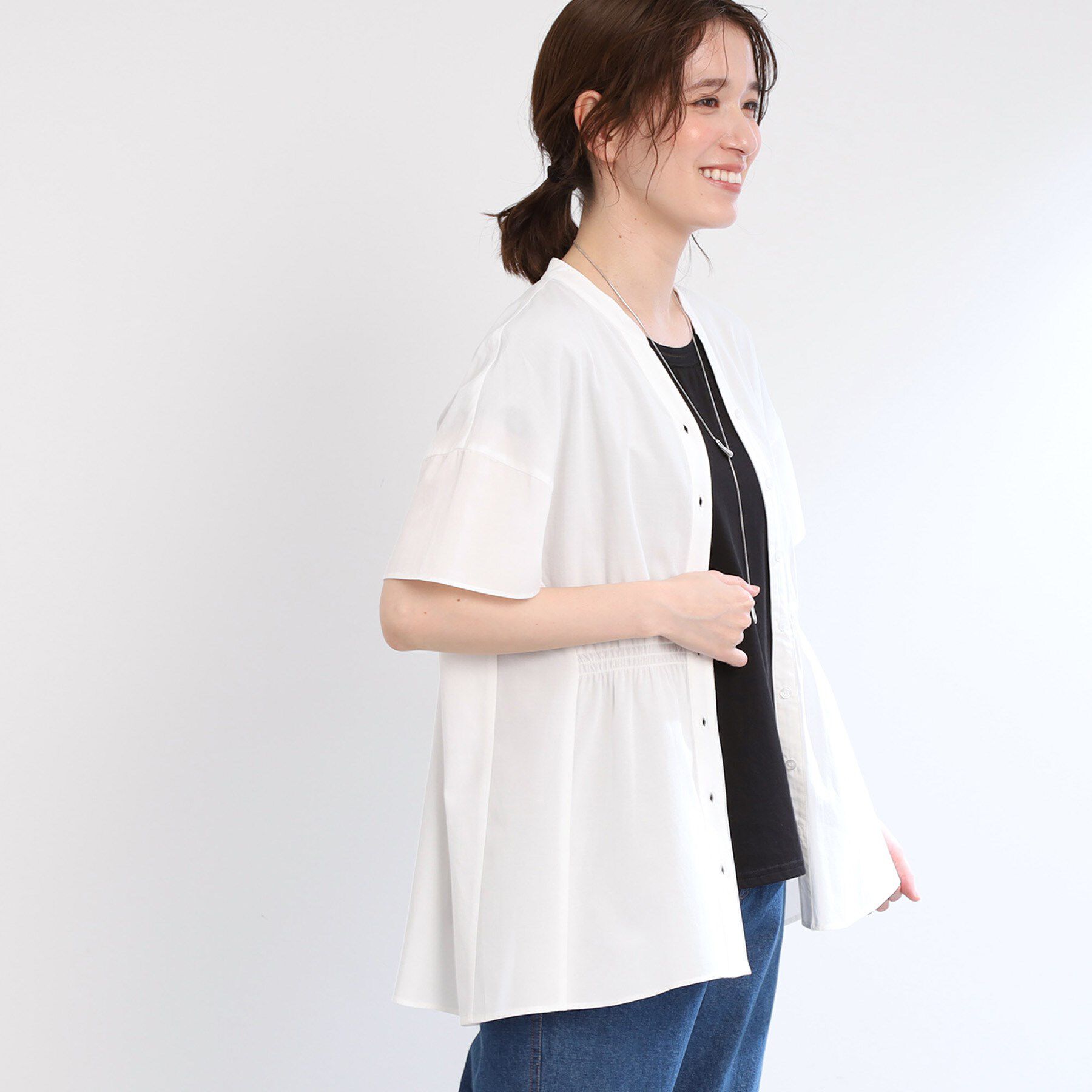 Reflect「【手洗い可】スキッパーブラウス」|シャツ・ブラウス|