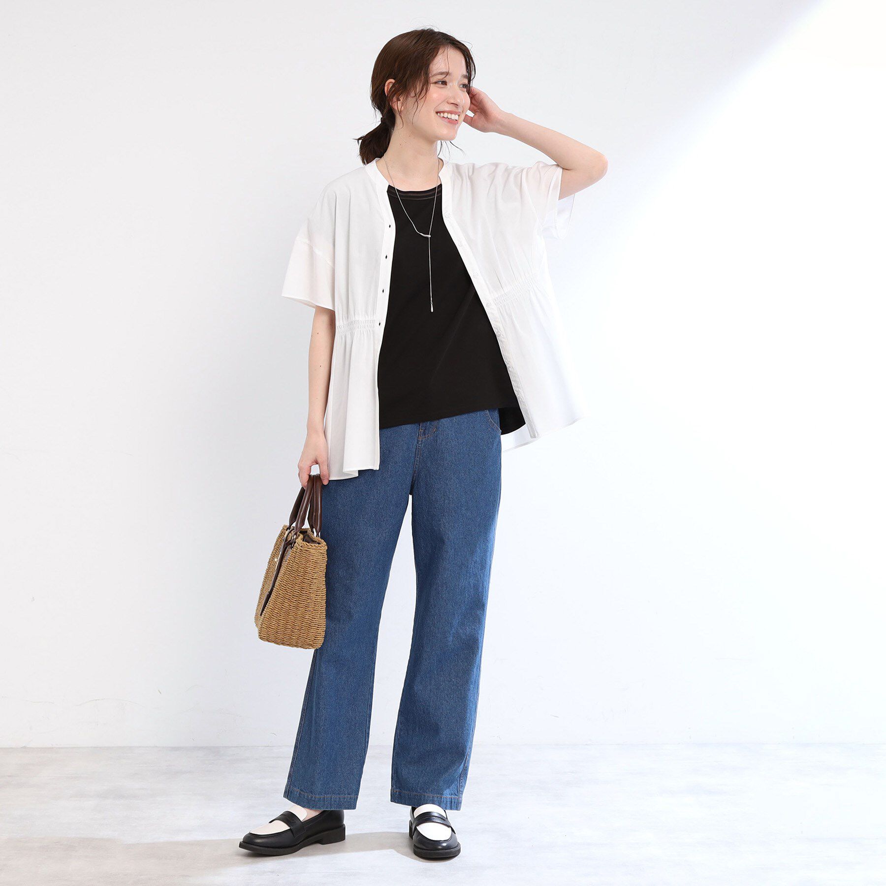 Reflect「【手洗い可】スキッパーブラウス」|シャツ・ブラウス|