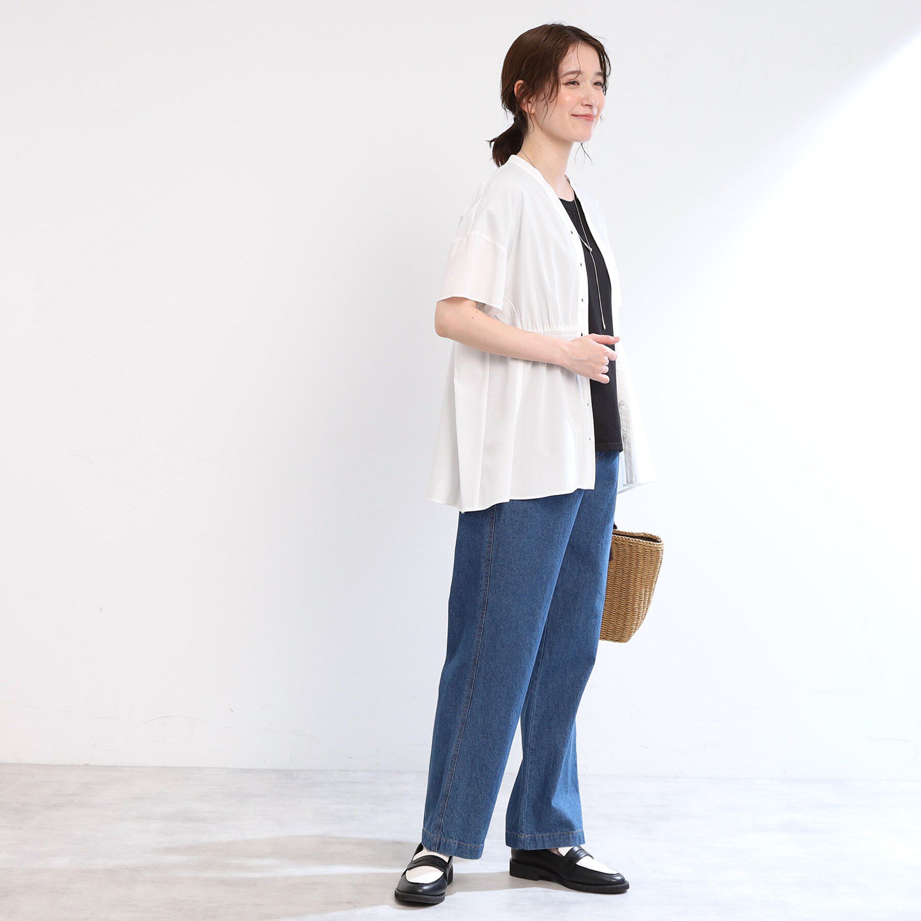 Reflect「【手洗い可】スキッパーブラウス」|シャツ・ブラウス|