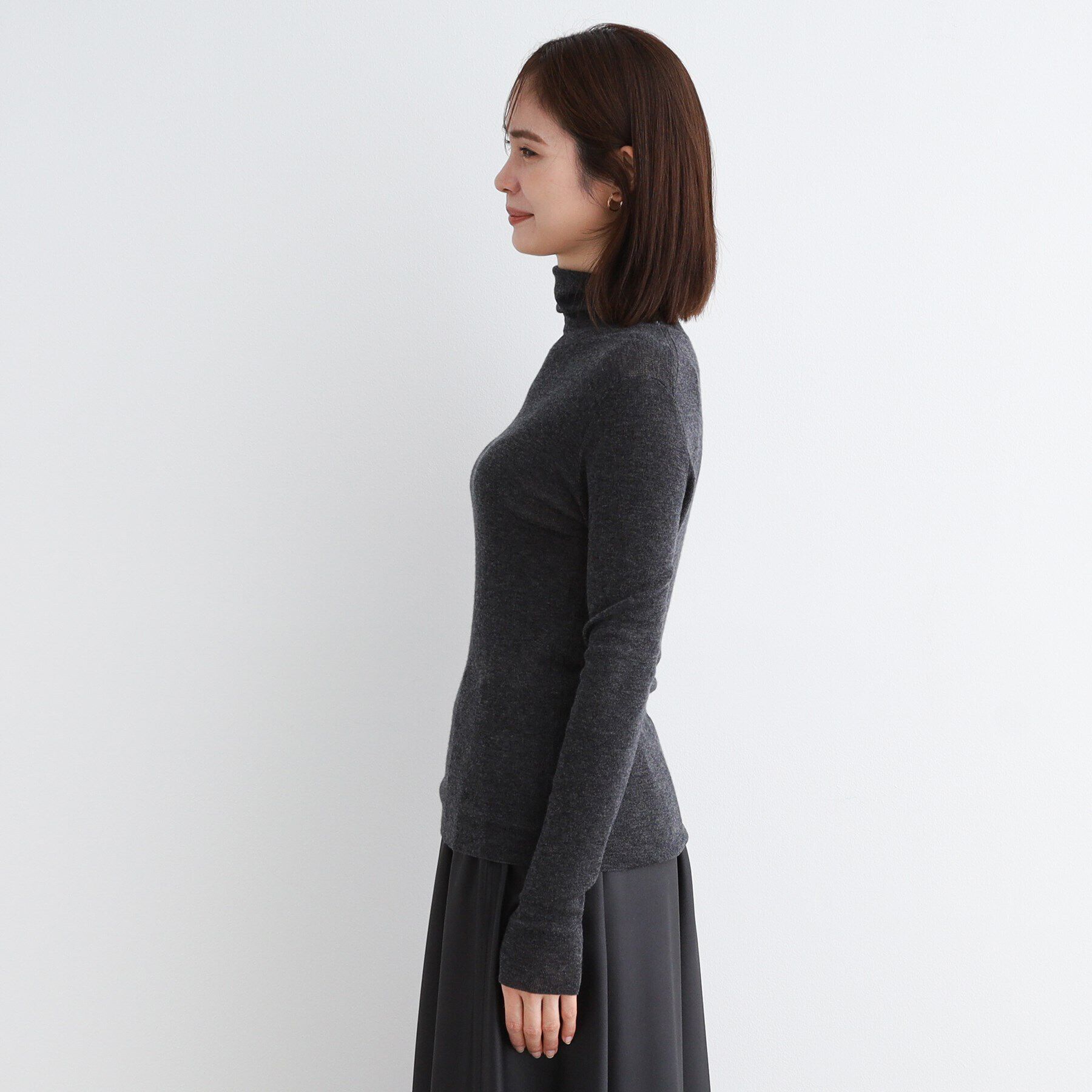 INDIVI「【洗える／ウール混／シアーラメ】ハイネックニット」|ニット・セーター|