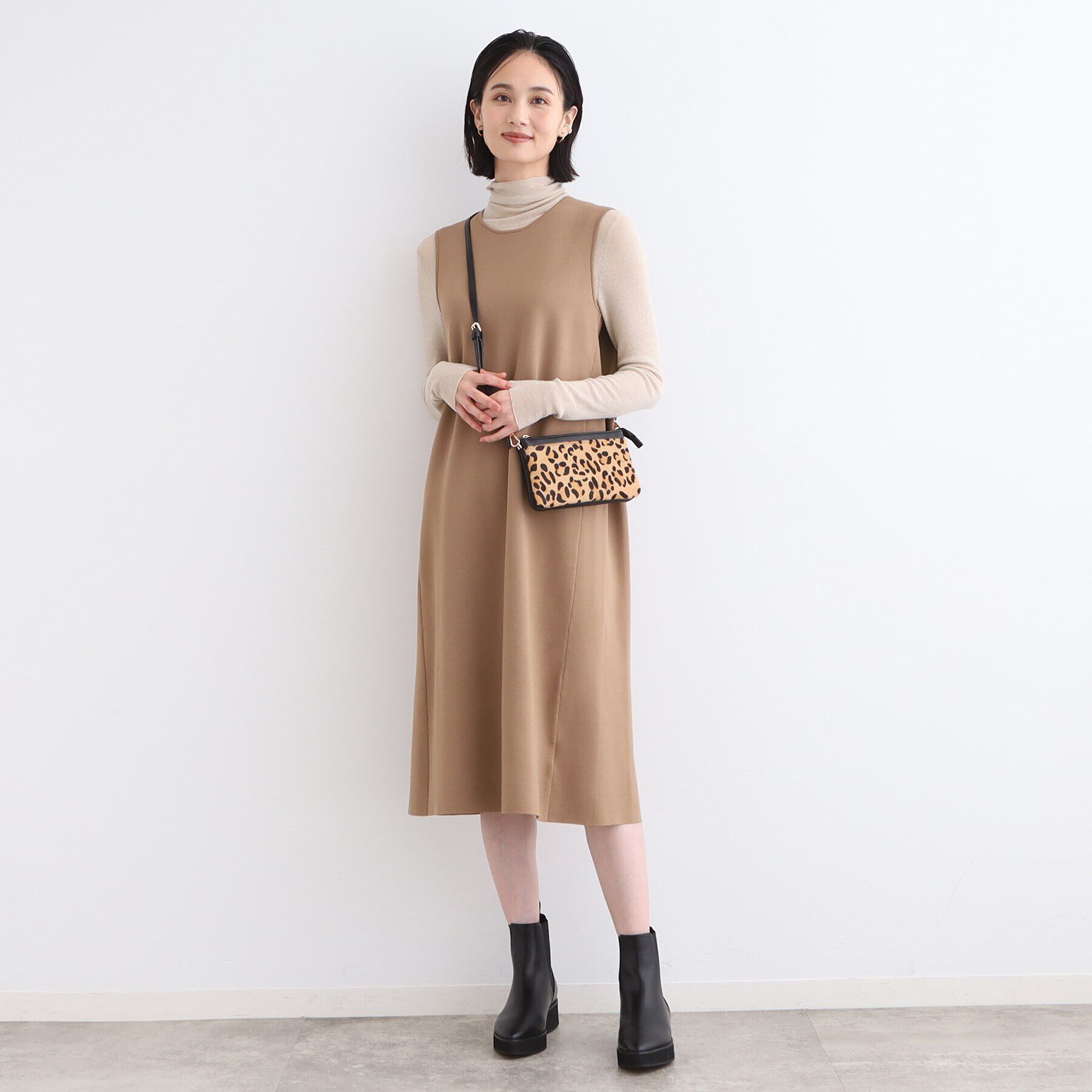 INDIVI「【洗える／ウール混／シアーラメ】ハイネックニット」|ニット・セーター|