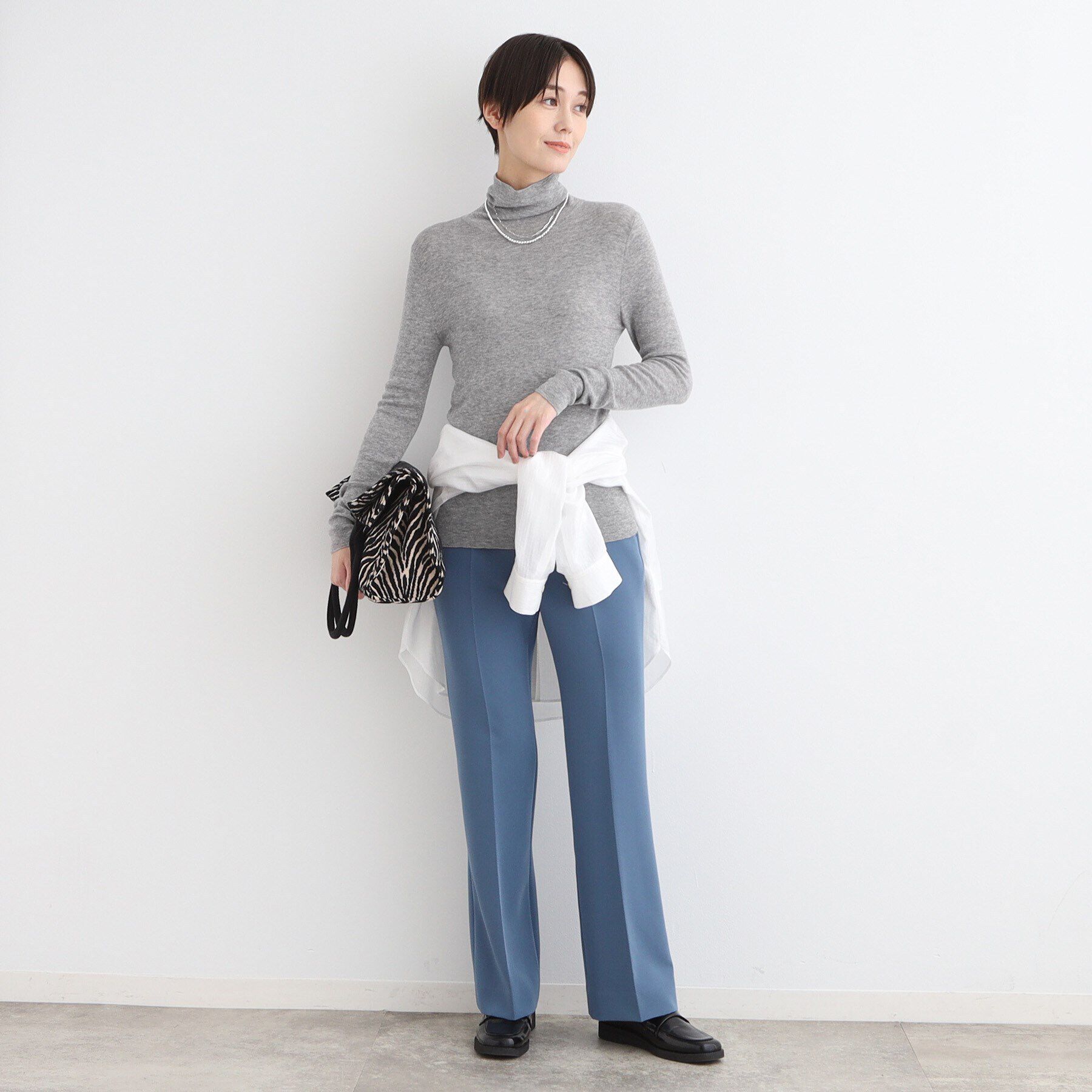 INDIVI「【洗える／ウール混／シアーラメ】ハイネックニット」|ニット・セーター|