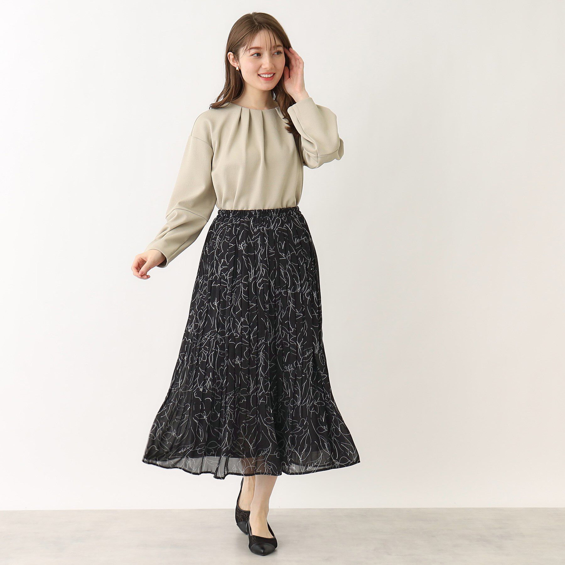 index「《新色追加》着丈が選べる！プリーツフレアスカート【イージーケア／防シワ／洗濯機洗い可】」|スカート|