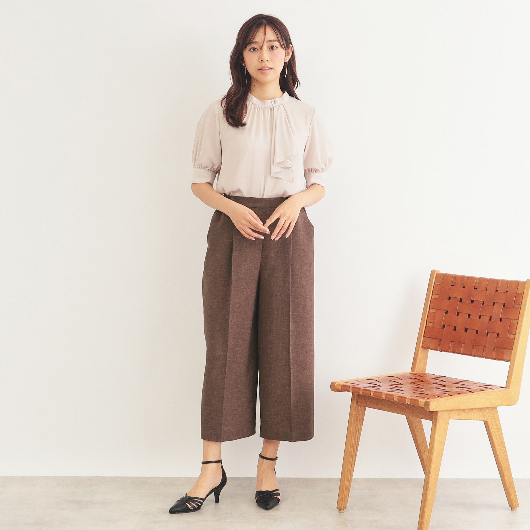 index「リネンタッチ ガウチョパンツ/セットアップ対応【防シワ/吸水速乾/イージーアイロン/洗濯機洗い可】」|その他|