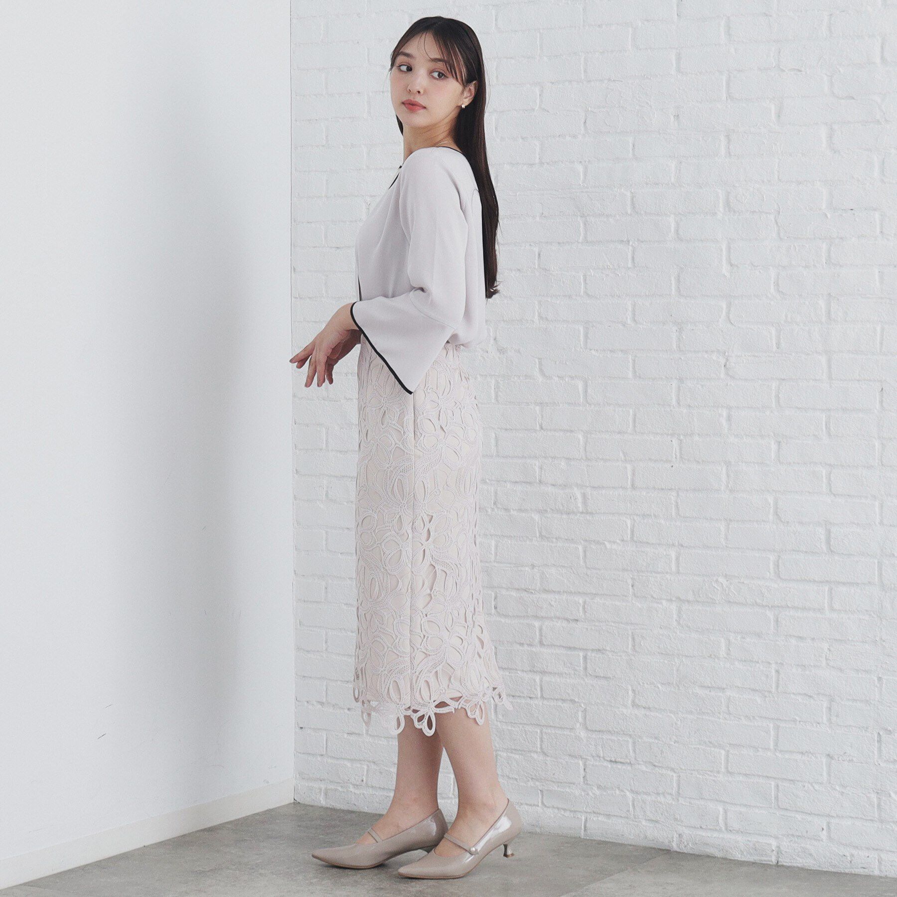 index「バイカラーフレアスリーブブラウス【洗濯機洗い可】」|シャツ・ブラウス|