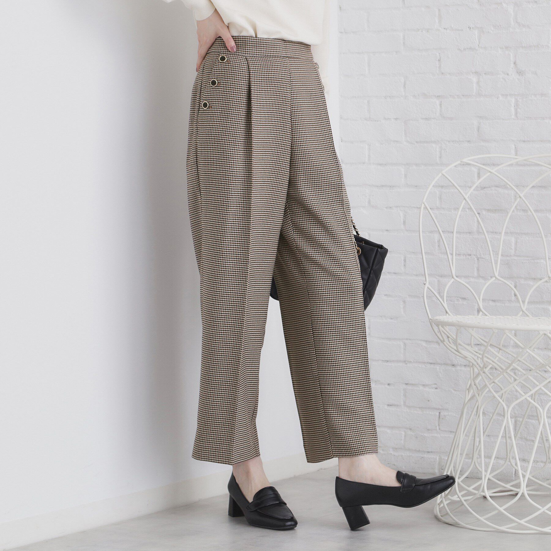 index「《BAILA掲載》ストレッチマリンワイドパンツ/セットアップ対応【洗濯機洗い可/イージーアイロン】」|その他|ブラウン(244)