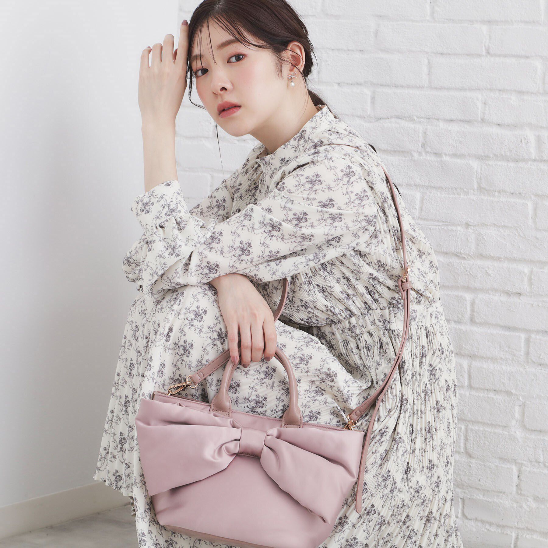 index「【2WAY】リボンショルダーバッグ」|ショルダー・メッセンジャー|ピンク(071)