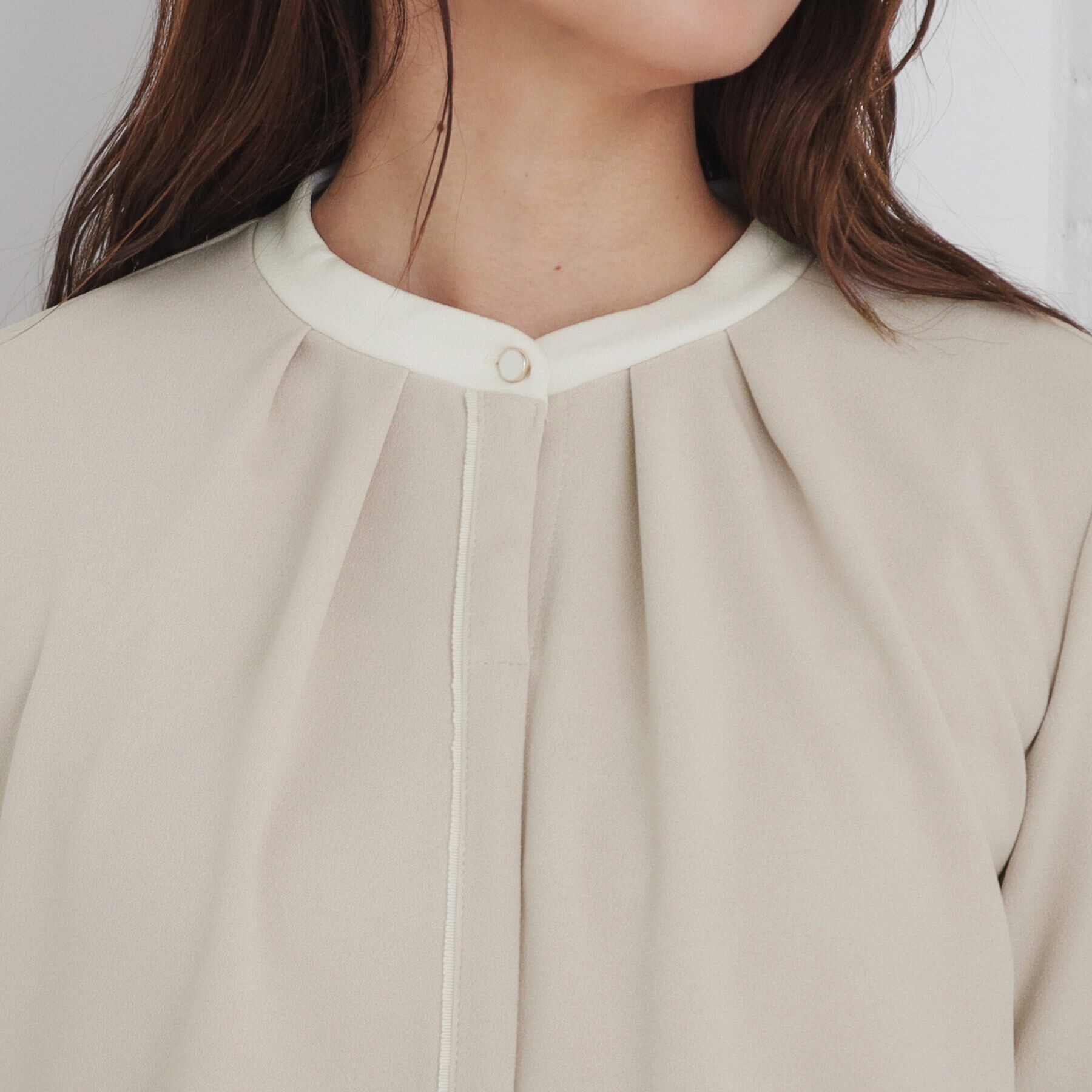 index「バイカラーデザイントップス【洗濯機洗い可】」|Tシャツ・カットソー|