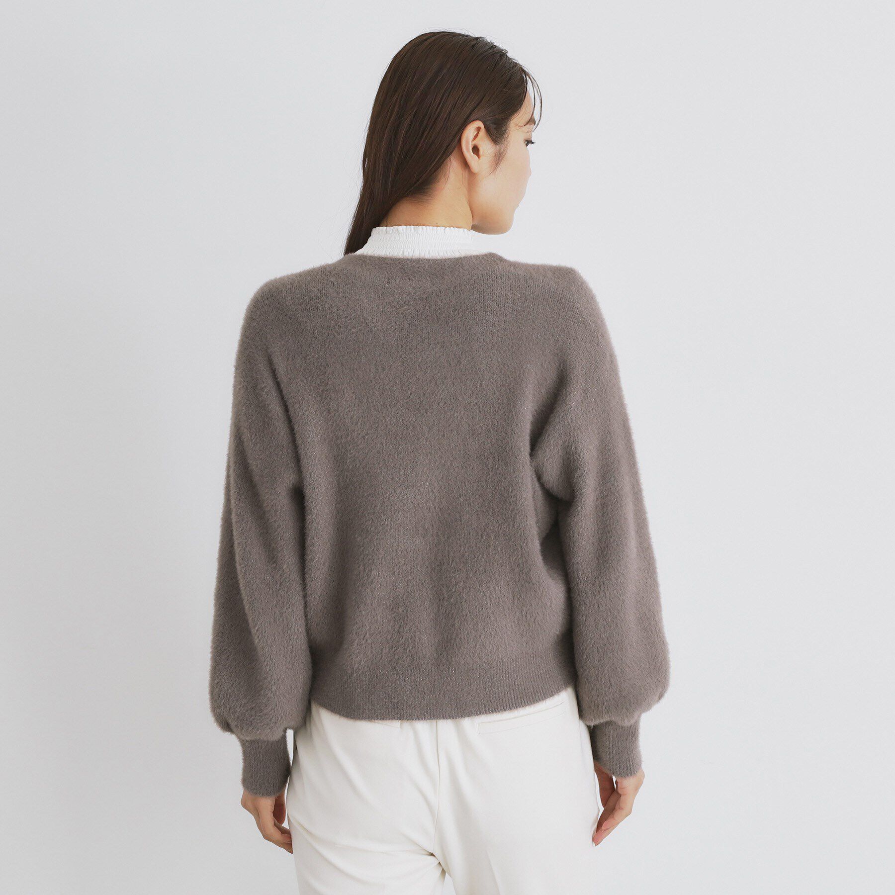 index「《美人百花掲載》ラメフェザーヤーンカーディガン【洗濯機洗い可】」|カーディガン|