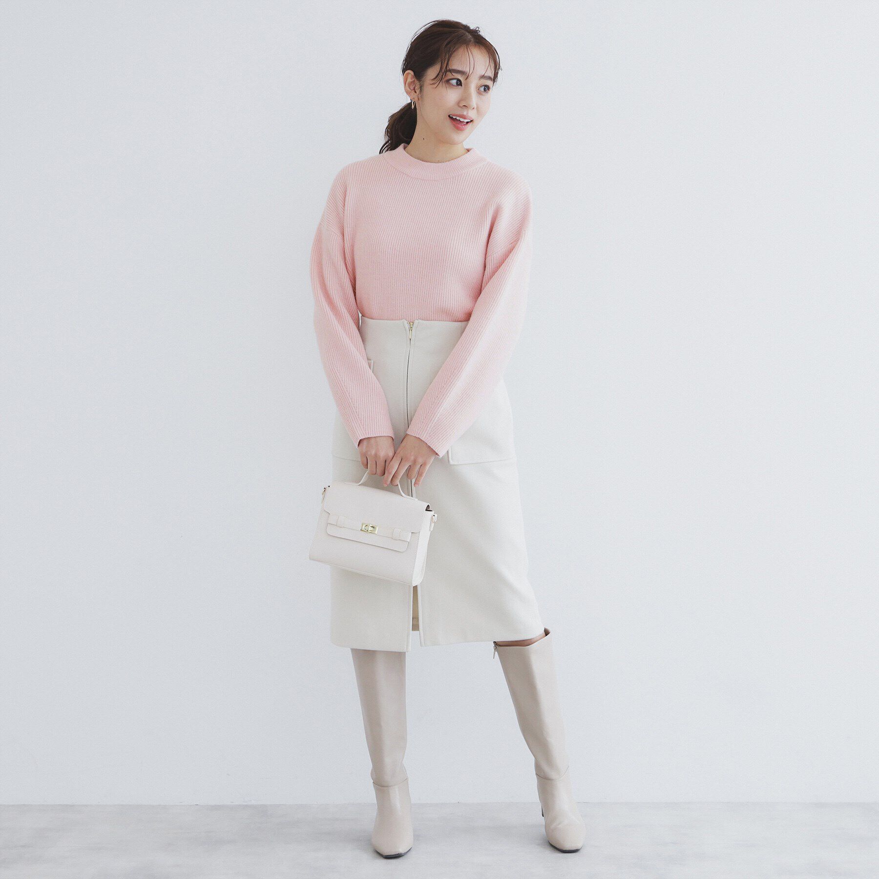 index「《6color/S-LLsize》片畦ハイネックニット【洗濯機洗い可】」|ニット・セーター|