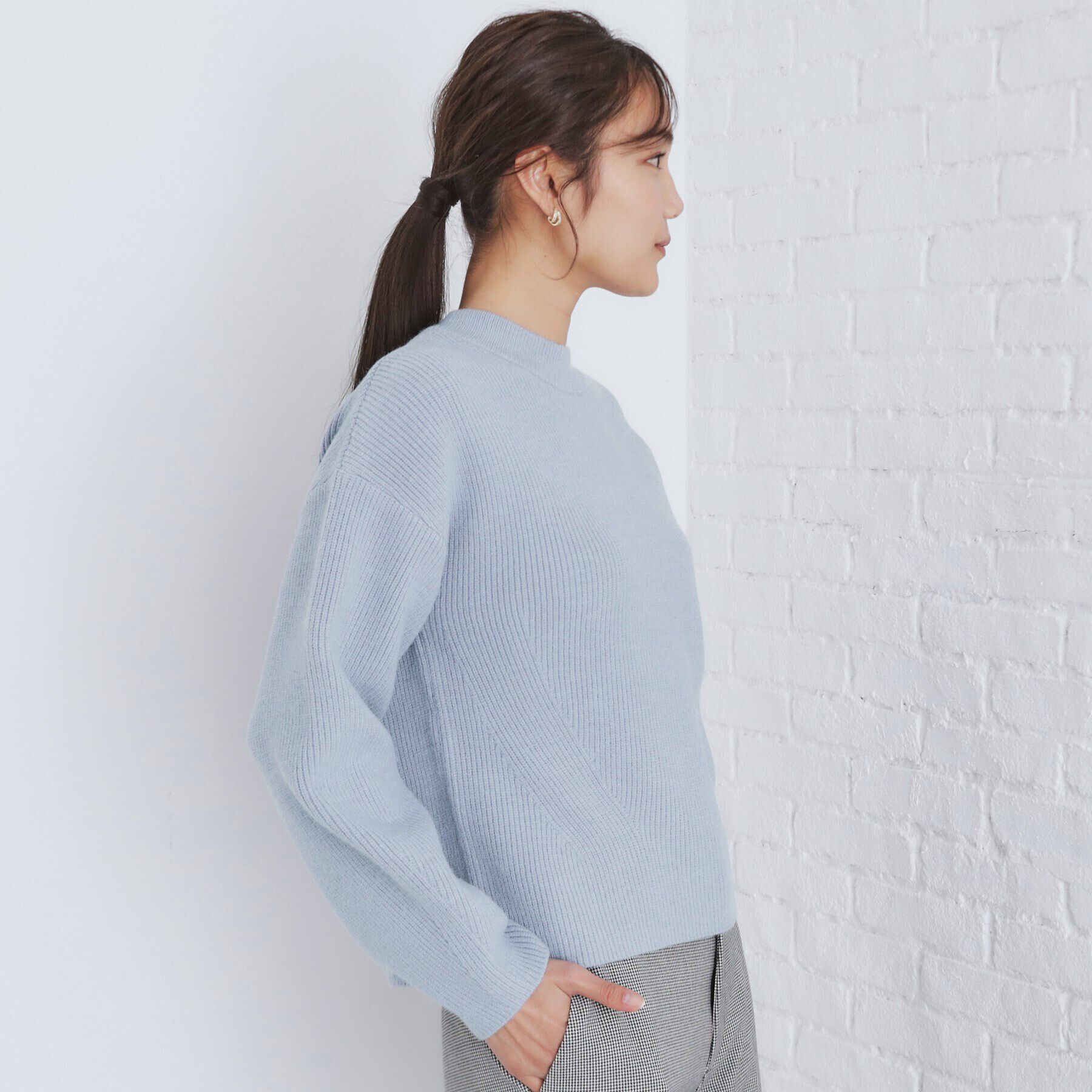 index「《6color/S-LLsize》片畦ハイネックニット【洗濯機洗い可】」|ニット・セーター|