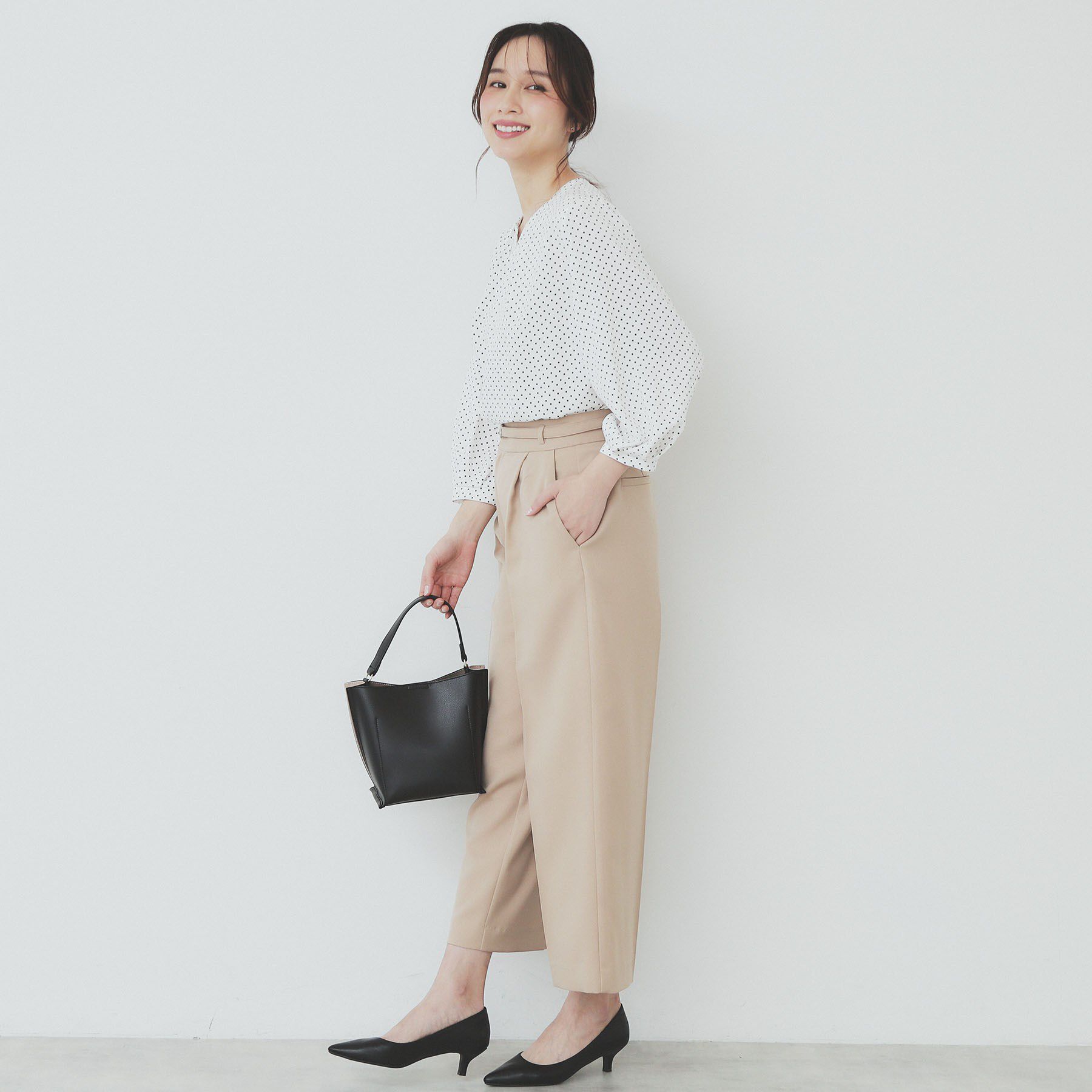 index「2WAYキーネックタックブラウス【洗濯機洗い可/防シワ】」|シャツ・ブラウス|