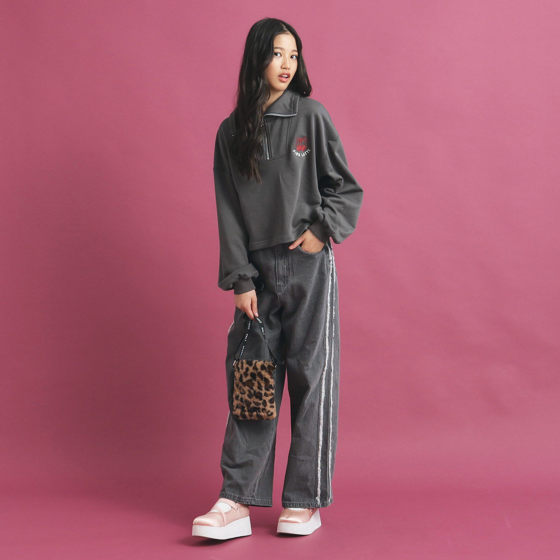 PINK-latte「【セットアイテム】ハーフジップ＆フリルスカート」|その他|