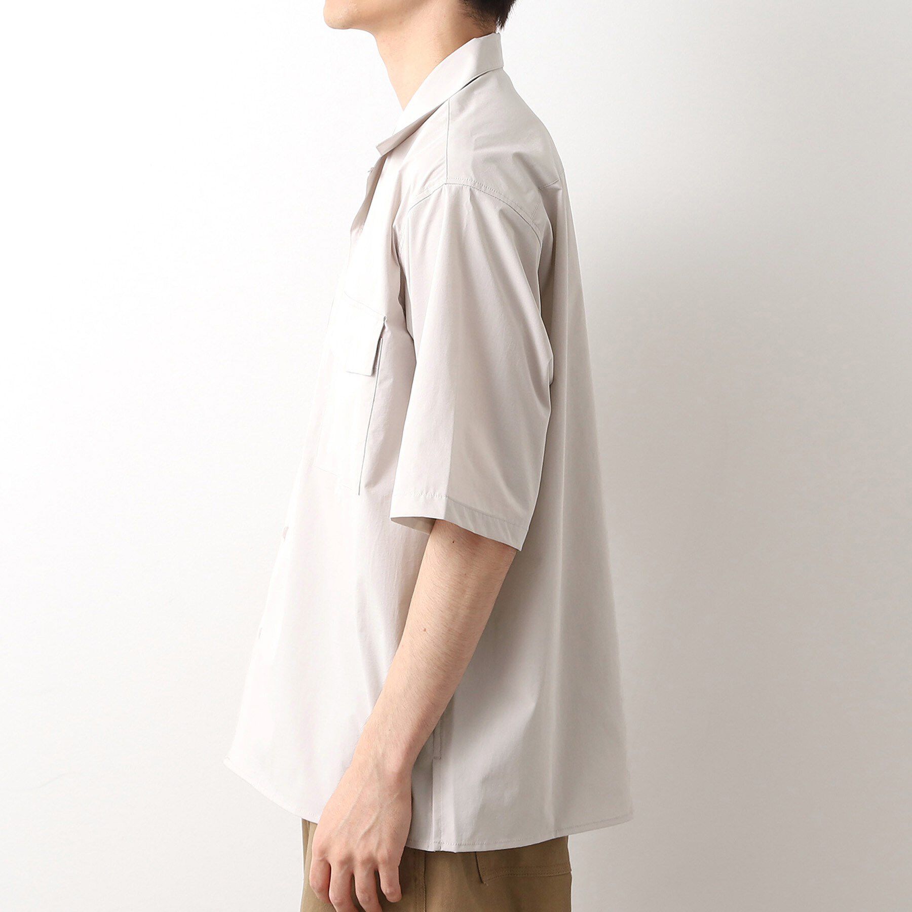 THE SHOP TK「CAVEダブルフラップ半袖シャツ【吸水速乾／ストレッチ／洗濯機OK】」|シャツ・ブラウス|