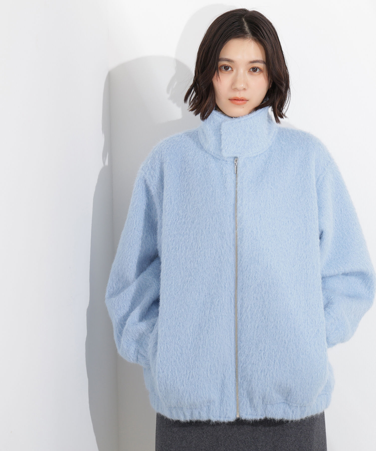  「スタンドネックシャギーブルゾン」|ブルゾン・スタジャン|