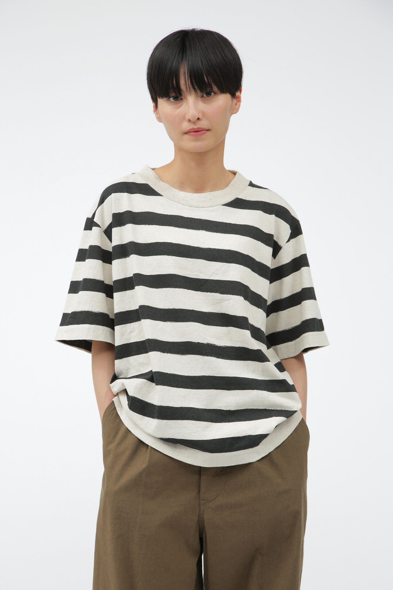 MHL.「PRINTED COTTON LINEN JERSEY」|Tシャツ・カットソー|NATURAL2