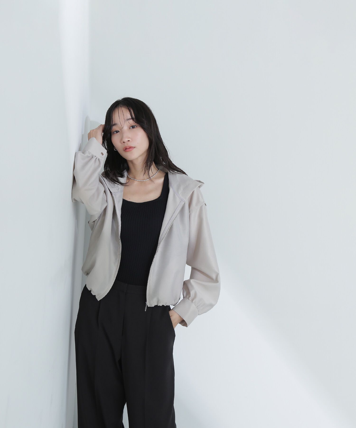  「シアーフォルムフーディーブルゾン」|ブルゾン・スタジャン|