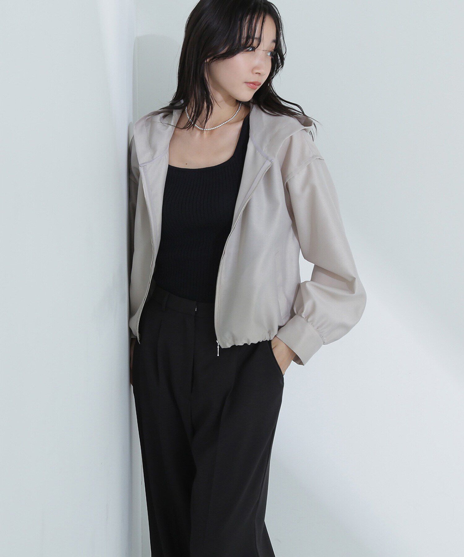  「シアーフォルムフーディーブルゾン」|ブルゾン・スタジャン|