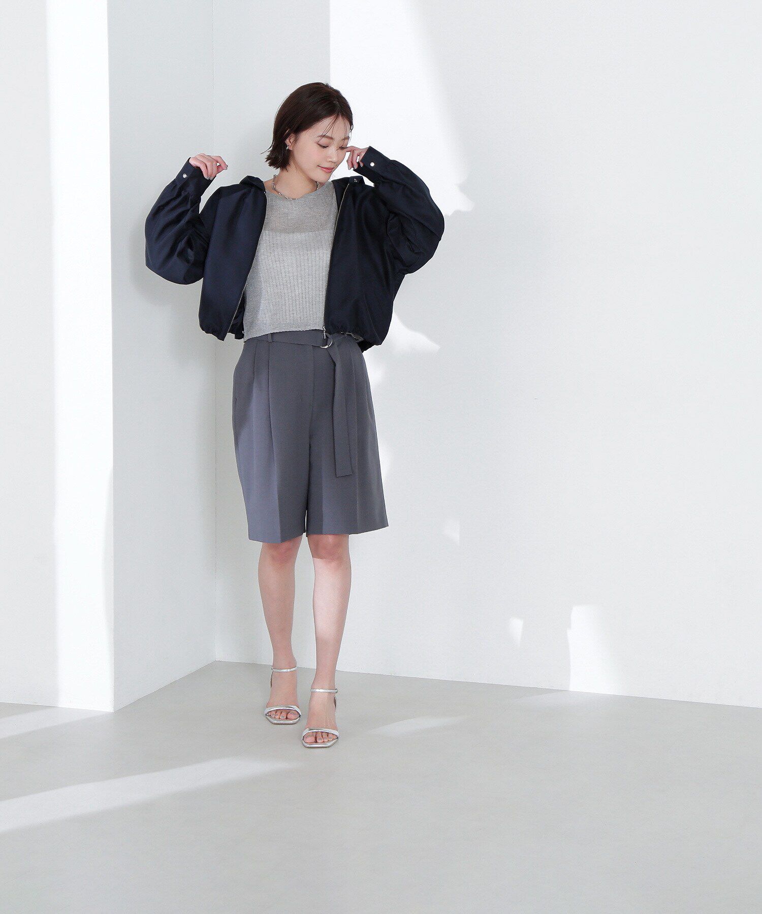  「シアーフォルムフーディーブルゾン」|ブルゾン・スタジャン|