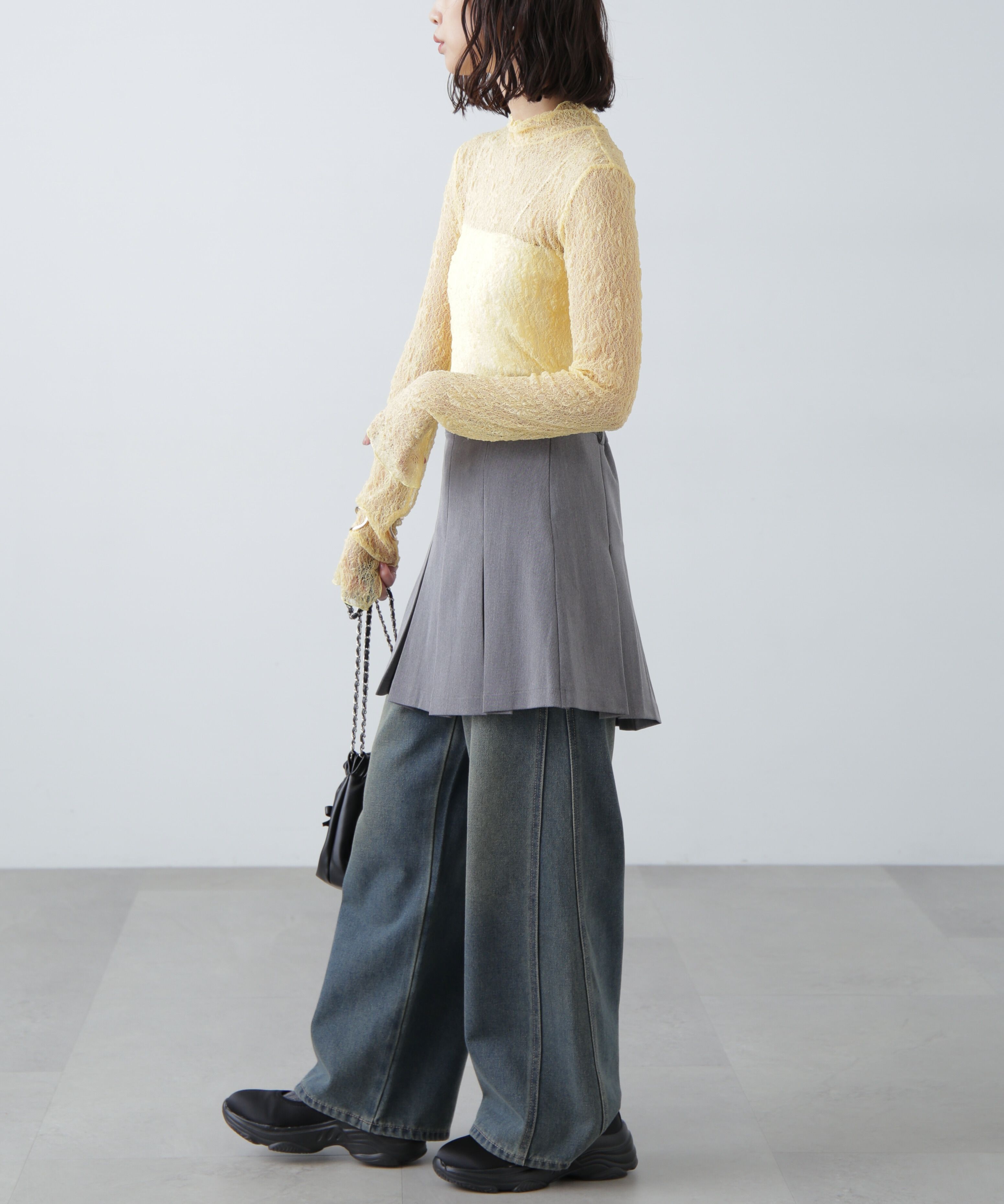  「レースハイネックカットソー」|Tシャツ・カットソー|