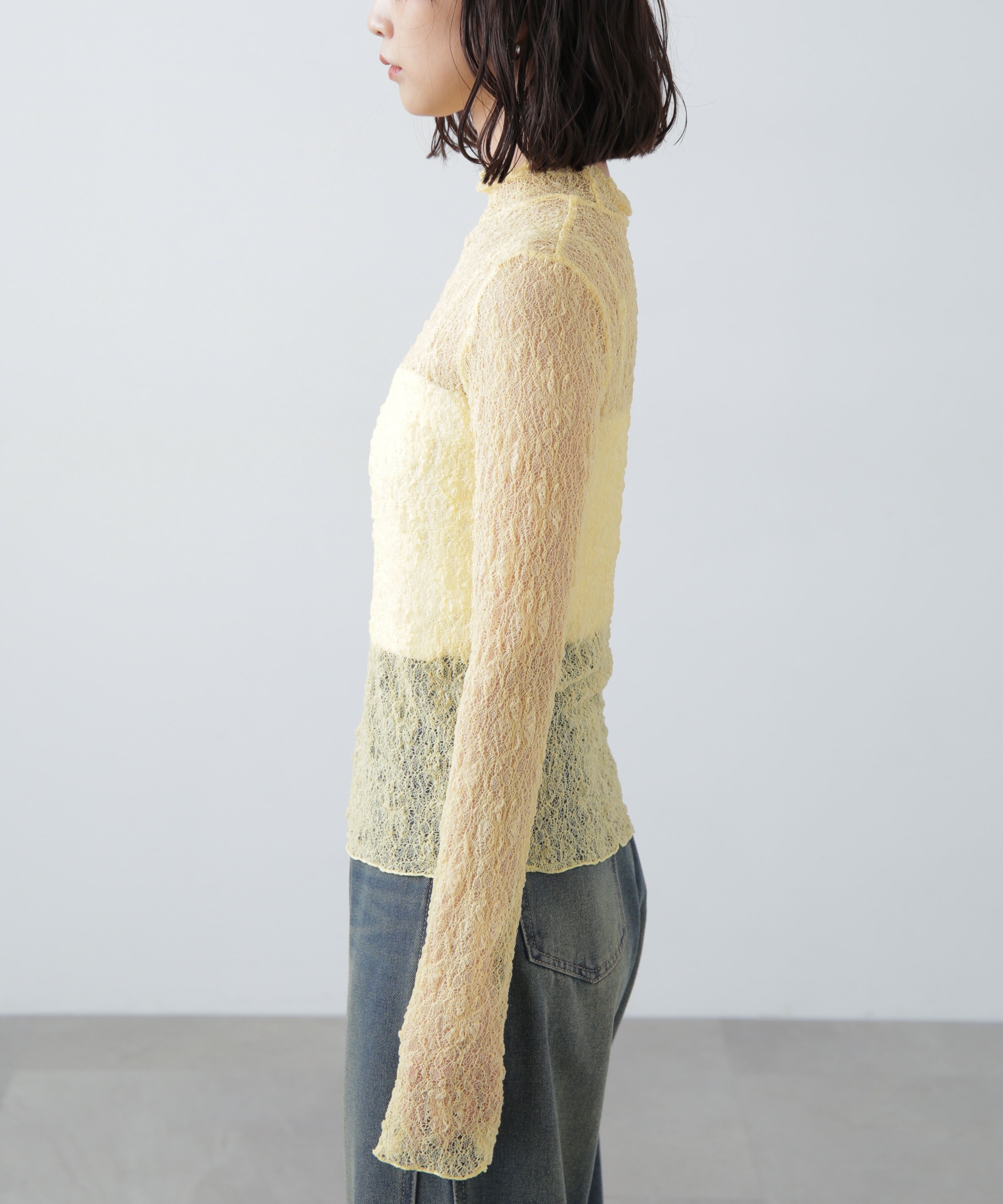  「レースハイネックカットソー」|Tシャツ・カットソー|