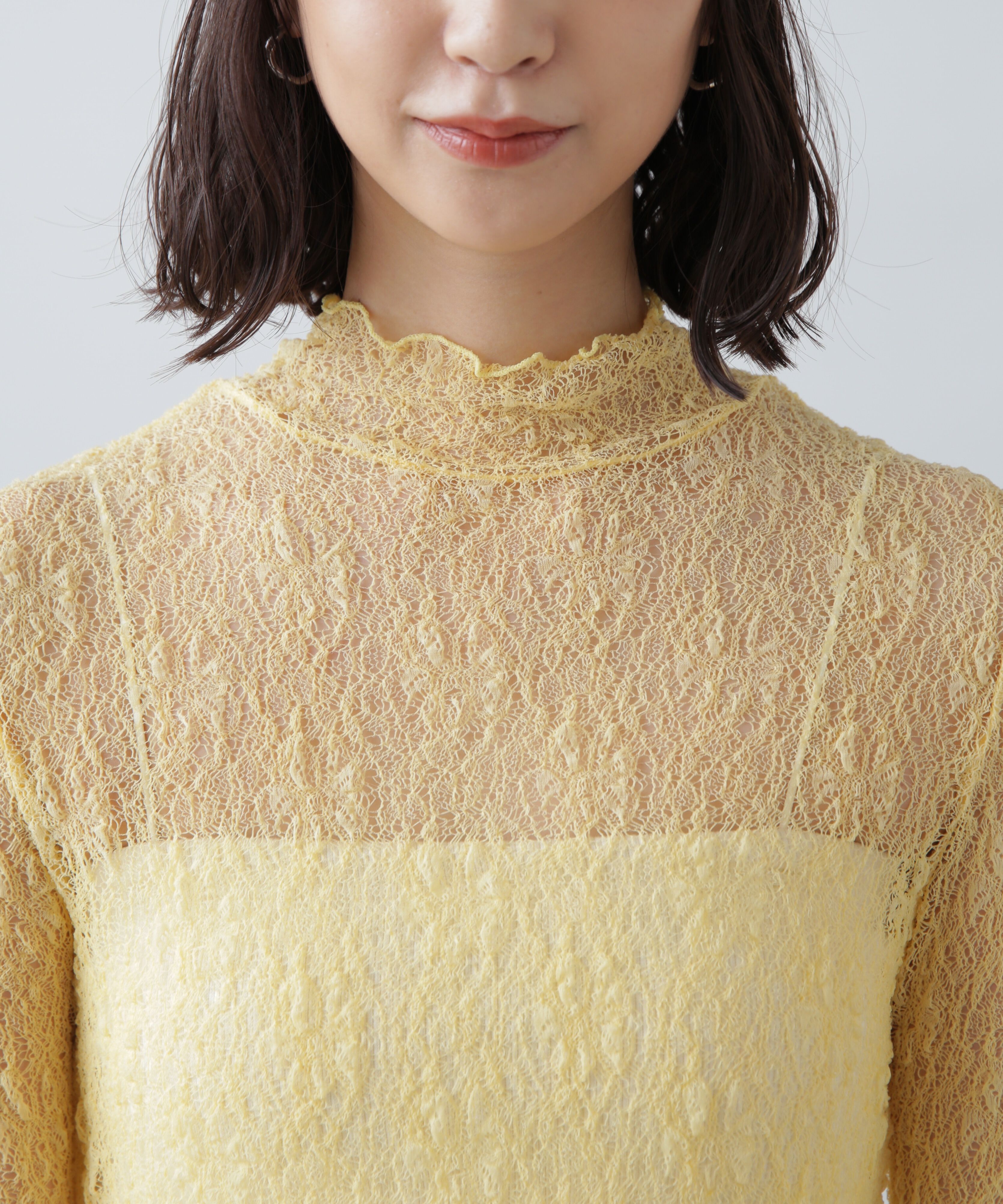  「レースハイネックカットソー」|Tシャツ・カットソー|