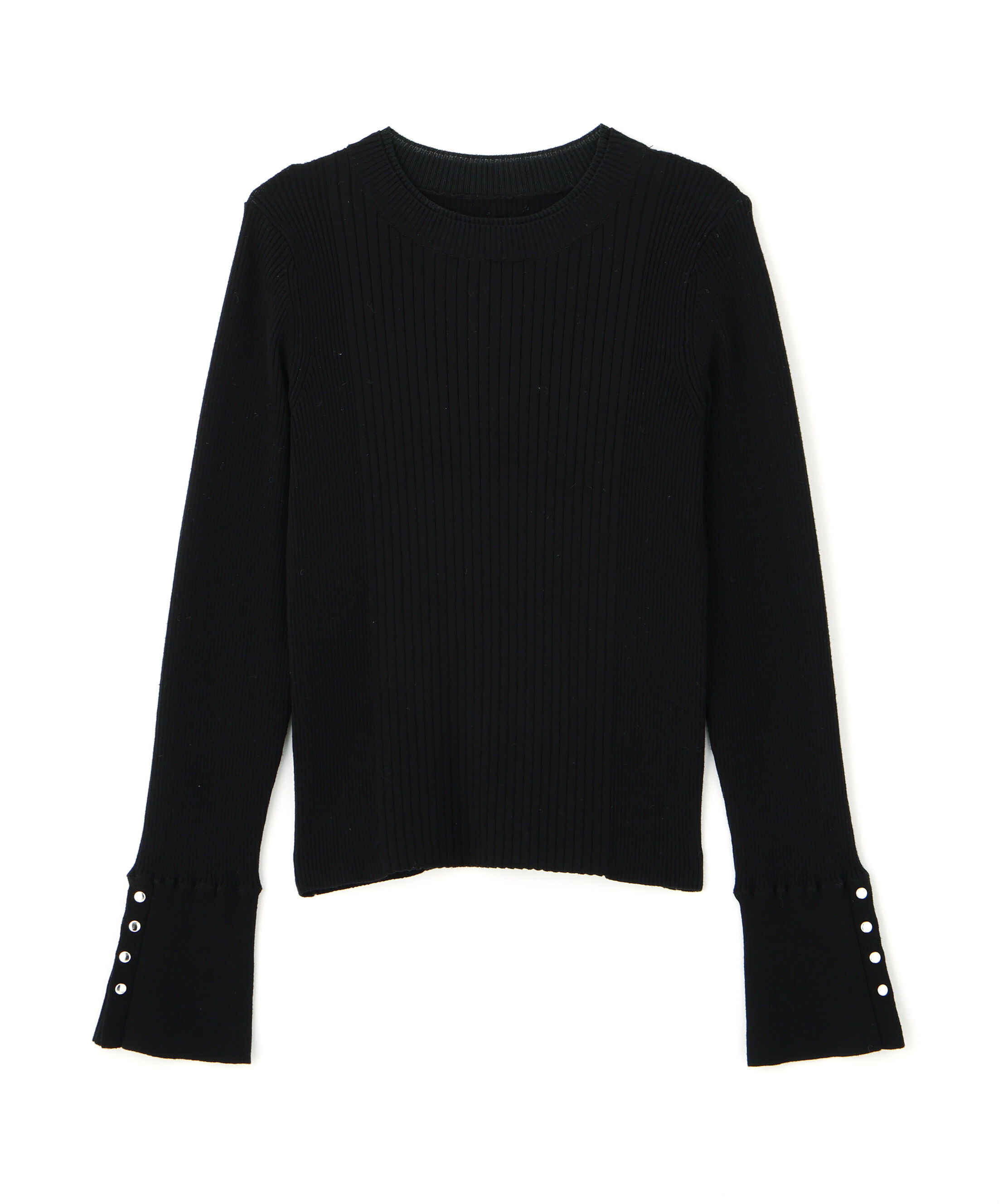  「袖ボタンリブニット」|ニット・セーター|