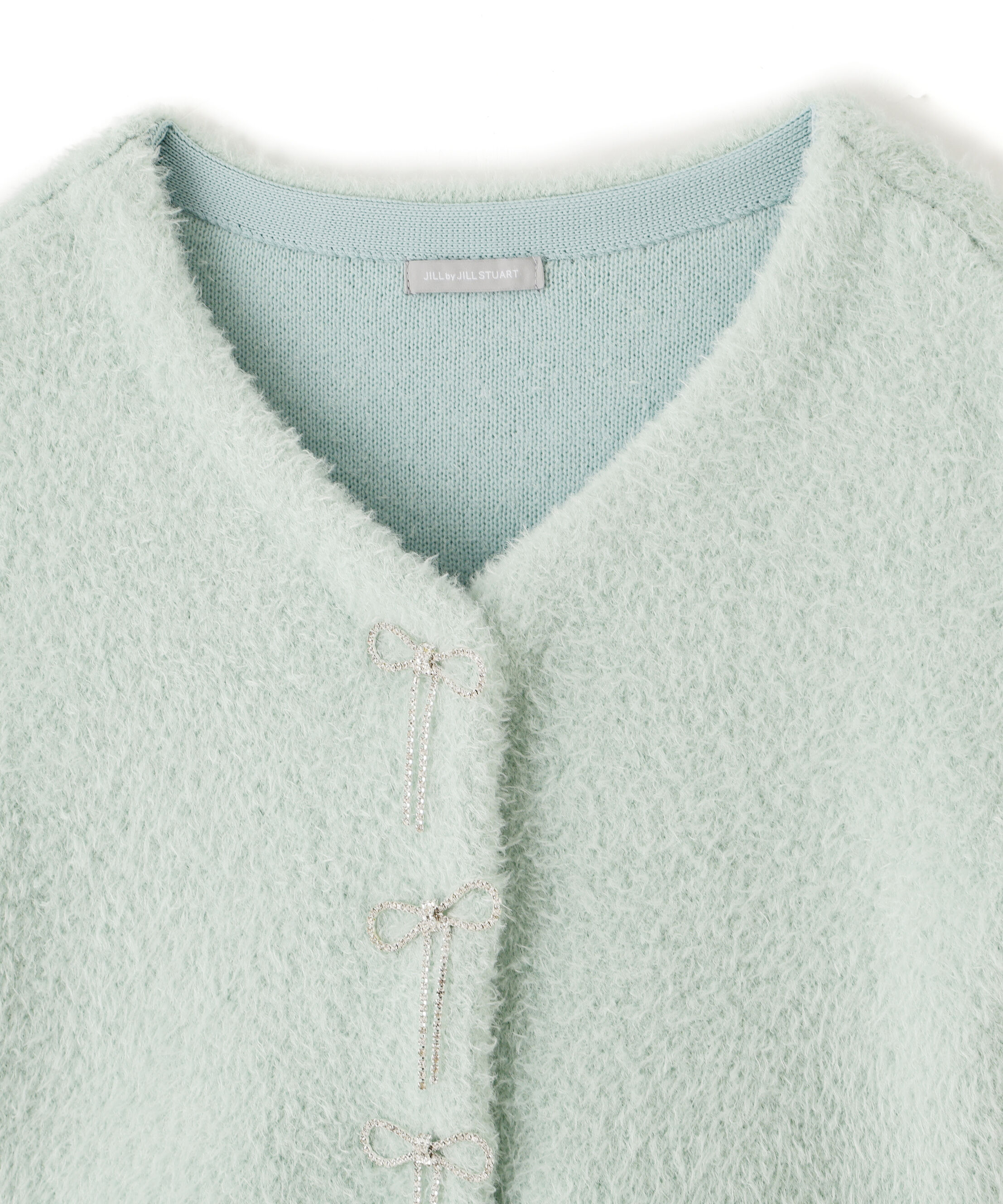  「リボンビジューフェザーカーディガン」|ニット・セーター|