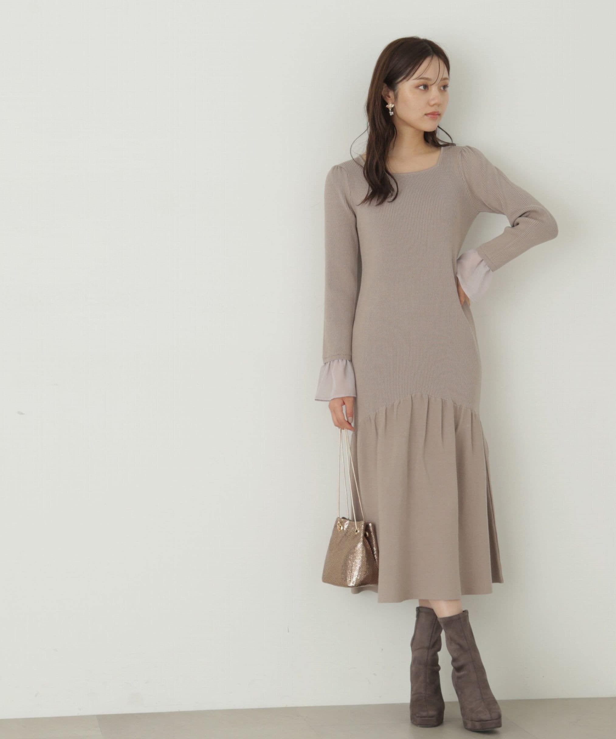 PROPORTION BODY DRESSING「マーメイドドッキングスリーブニットワンピース」|ワンピース|