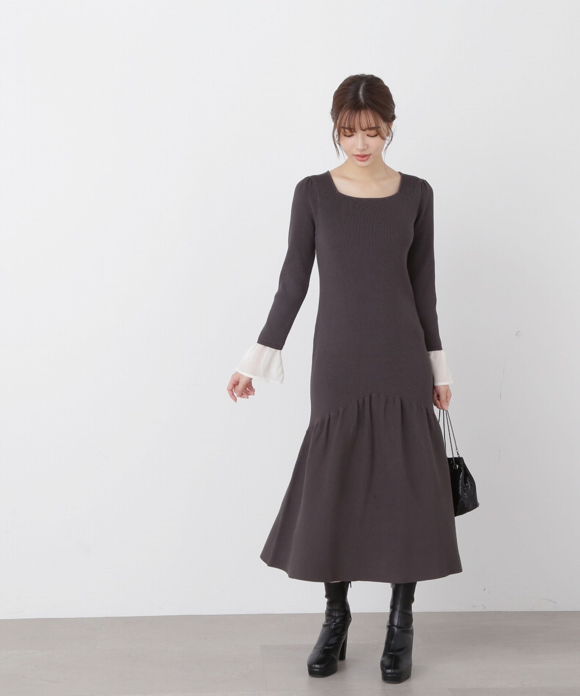 PROPORTION BODY DRESSING「マーメイドドッキングスリーブニットワンピース」|ワンピース|