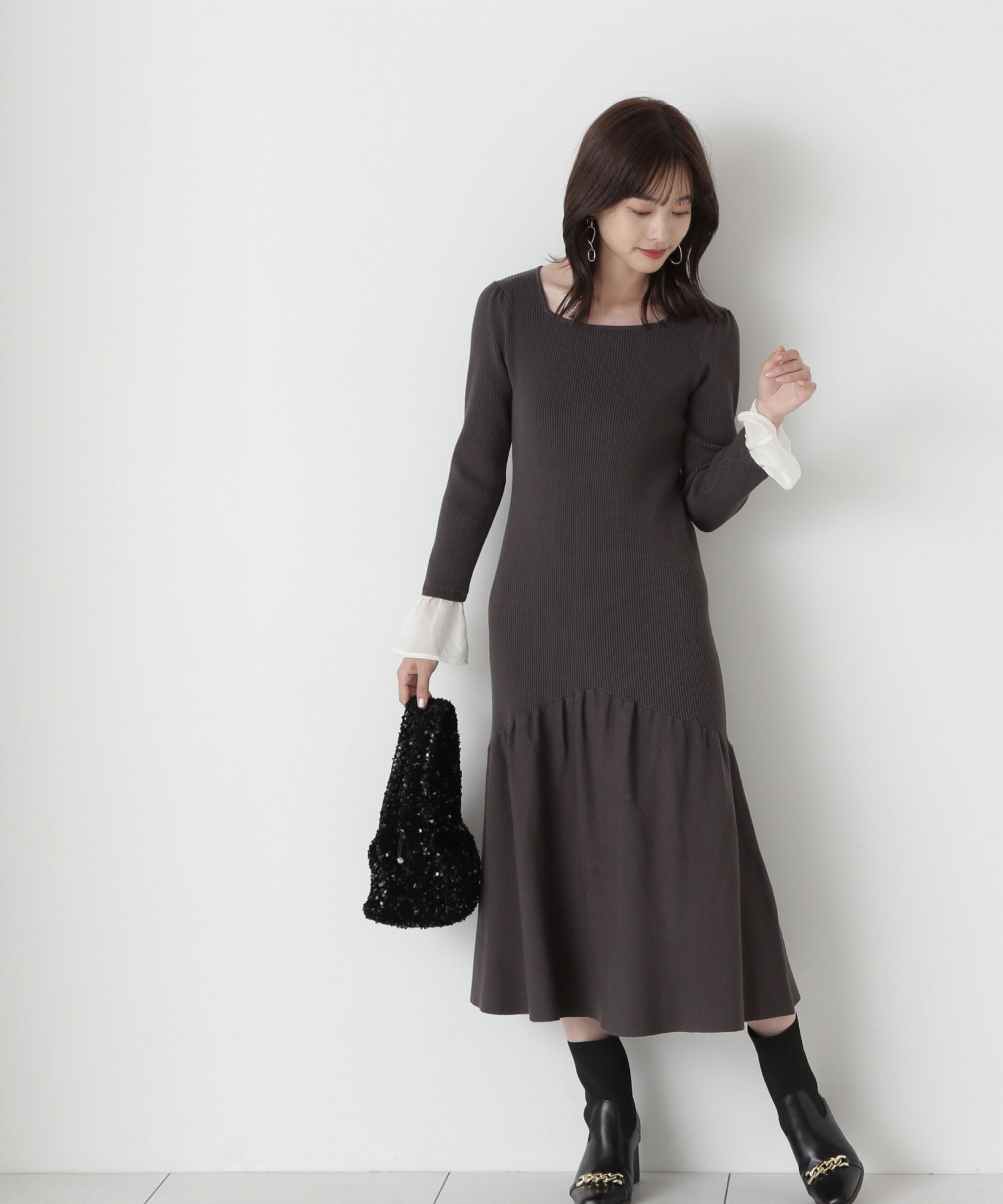 PROPORTION BODY DRESSING「マーメイドドッキングスリーブニットワンピース」|ワンピース|