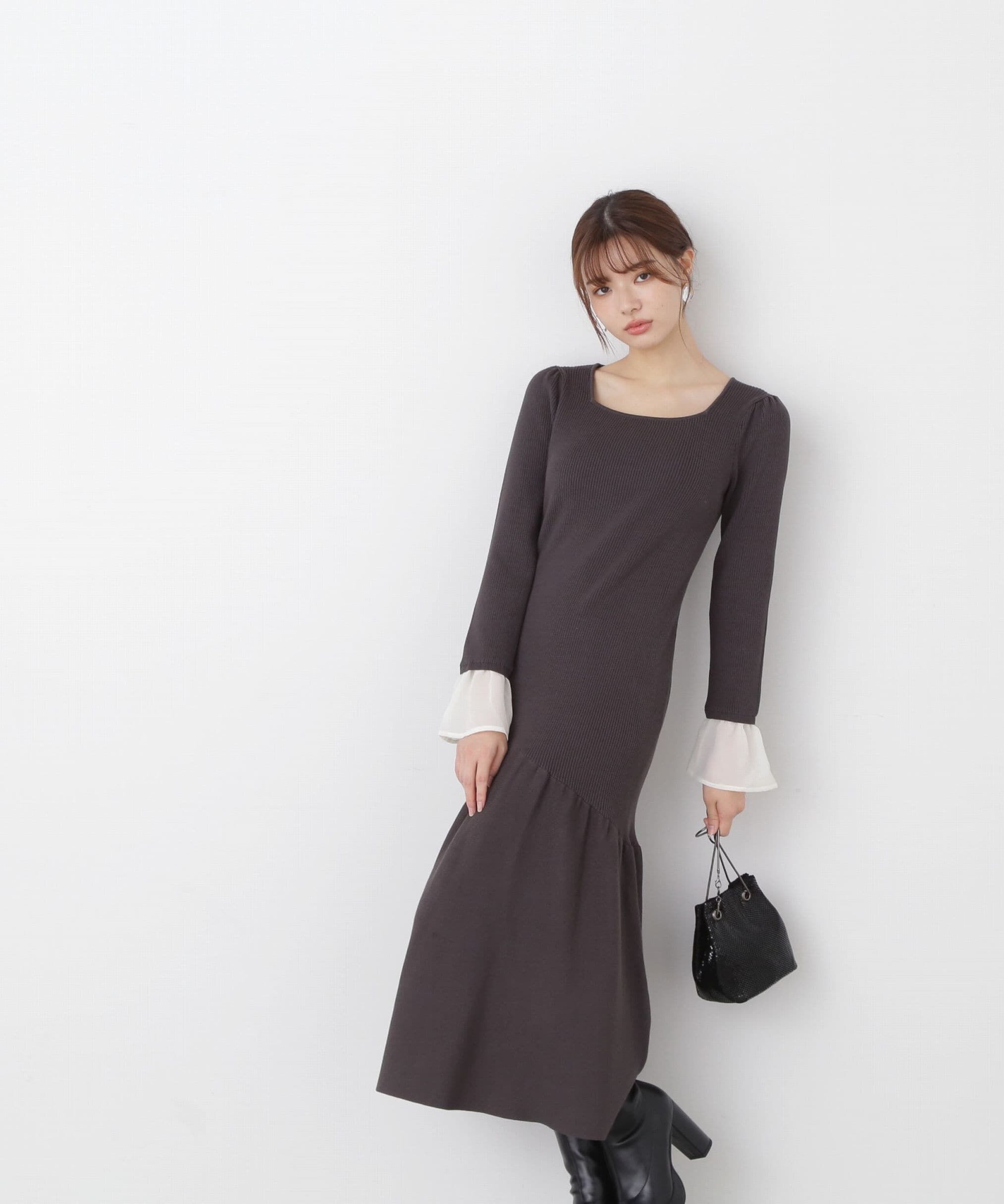 PROPORTION BODY DRESSING「マーメイドドッキングスリーブニットワンピース」|ワンピース|