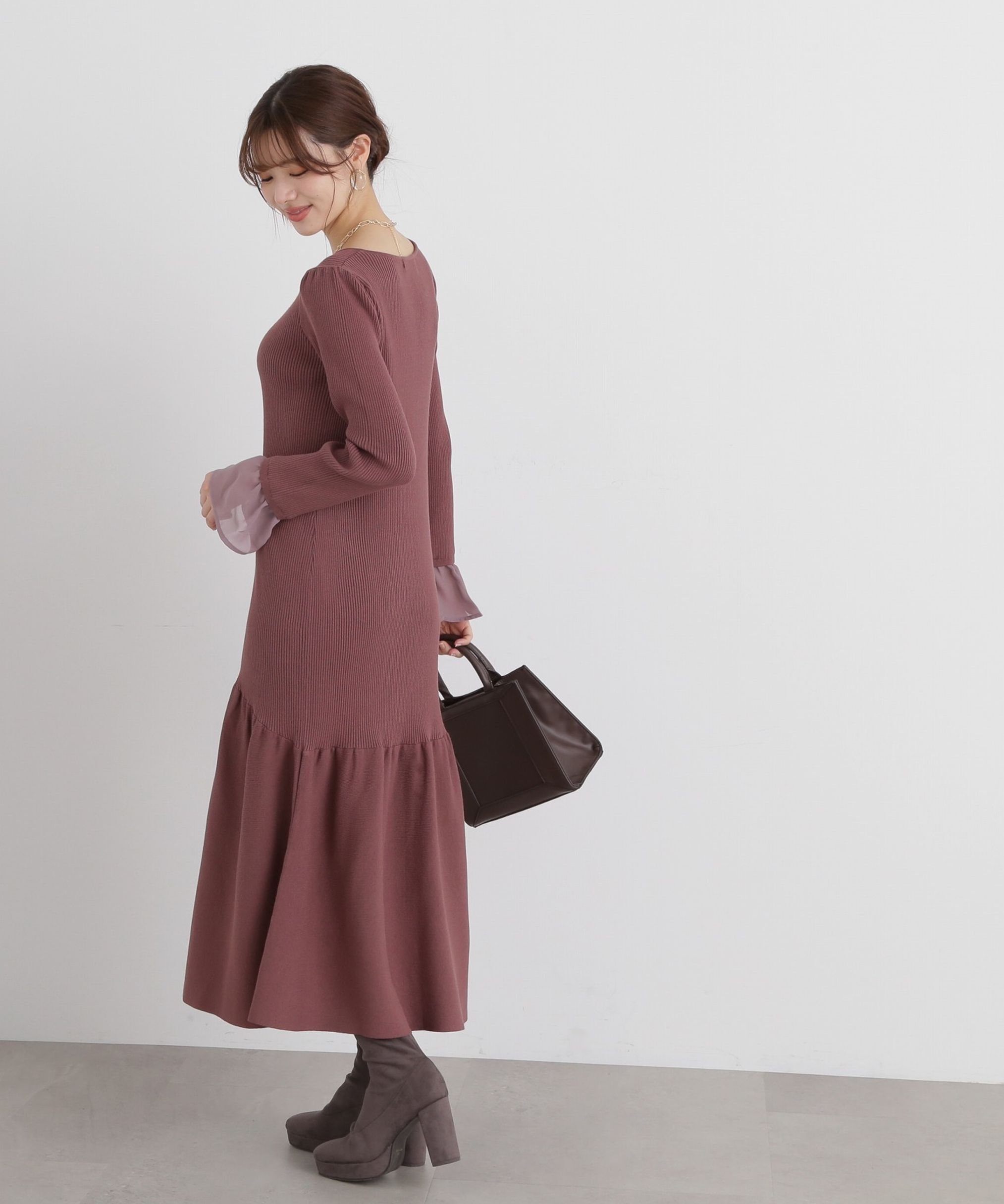 PROPORTION BODY DRESSING「マーメイドドッキングスリーブニットワンピース」|ワンピース|