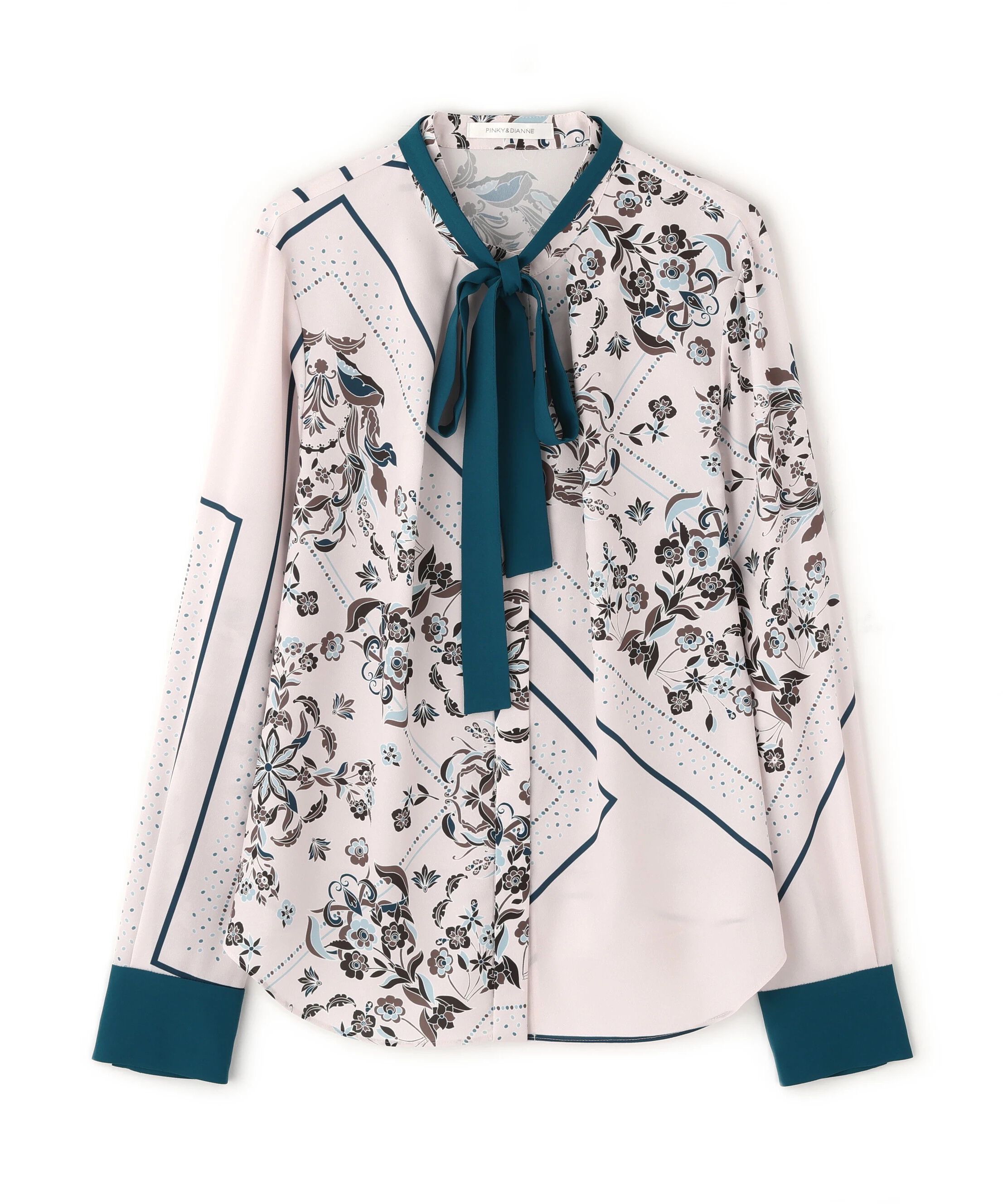  「◆フローラルスカーフプリントブラウス」|シャツ・ブラウス|