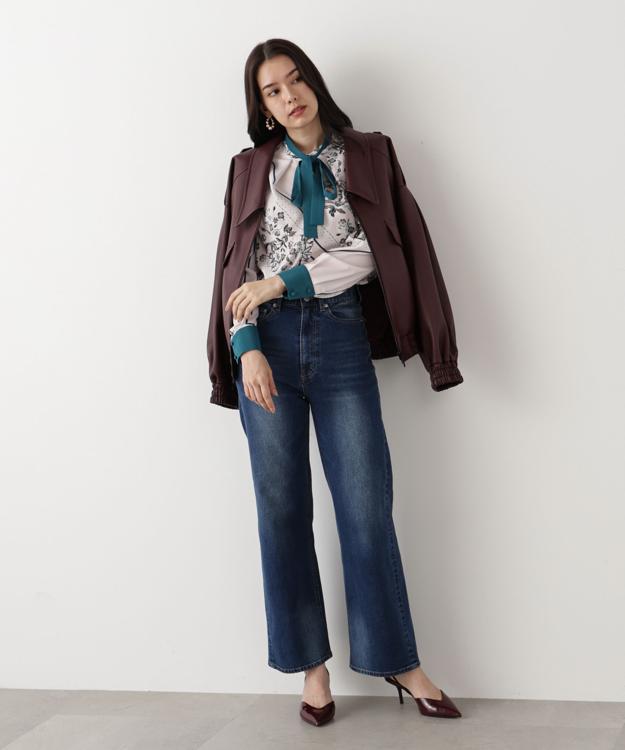  「◆フローラルスカーフプリントブラウス」|シャツ・ブラウス|