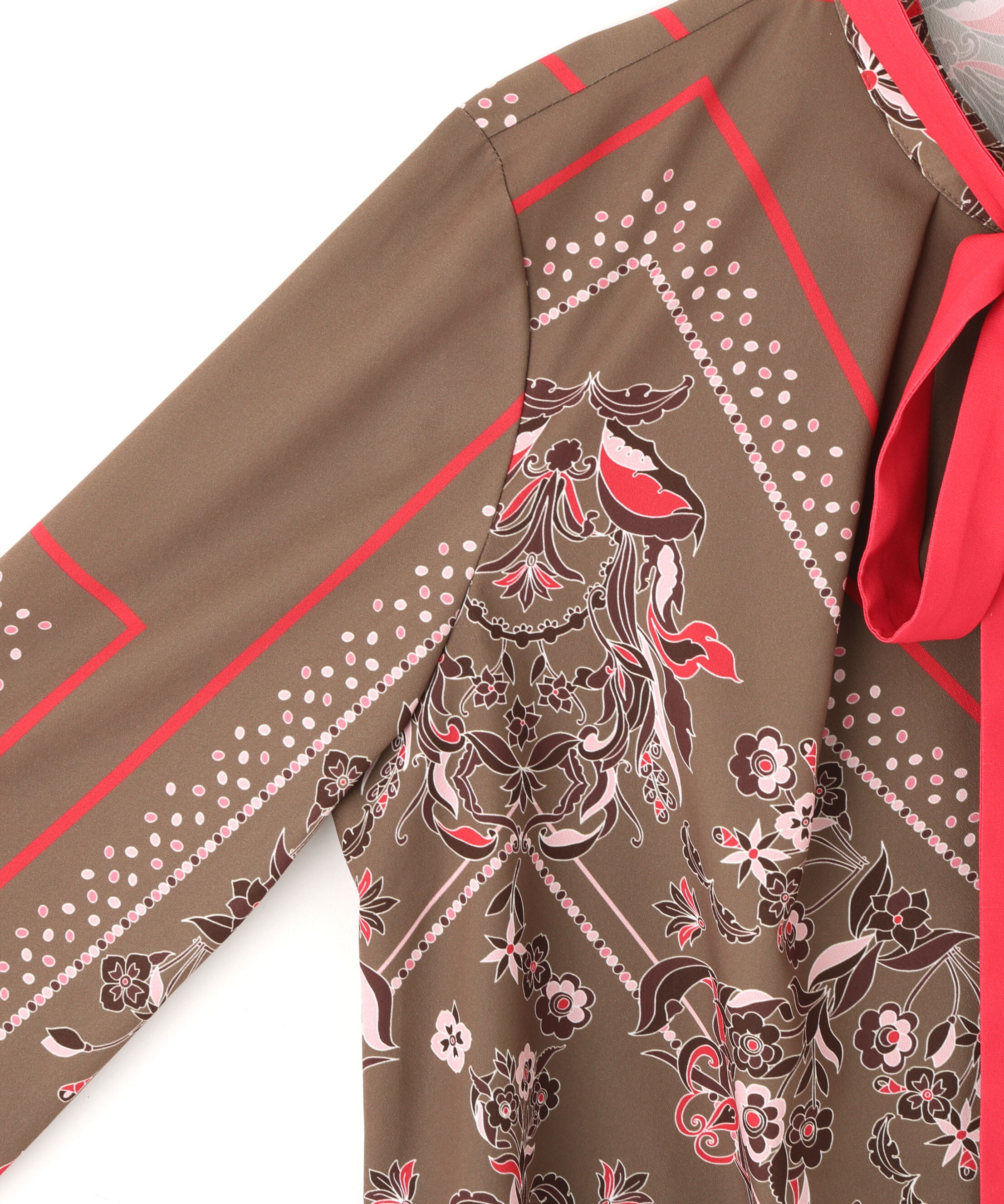  「◆フローラルスカーフプリントブラウス」|シャツ・ブラウス|