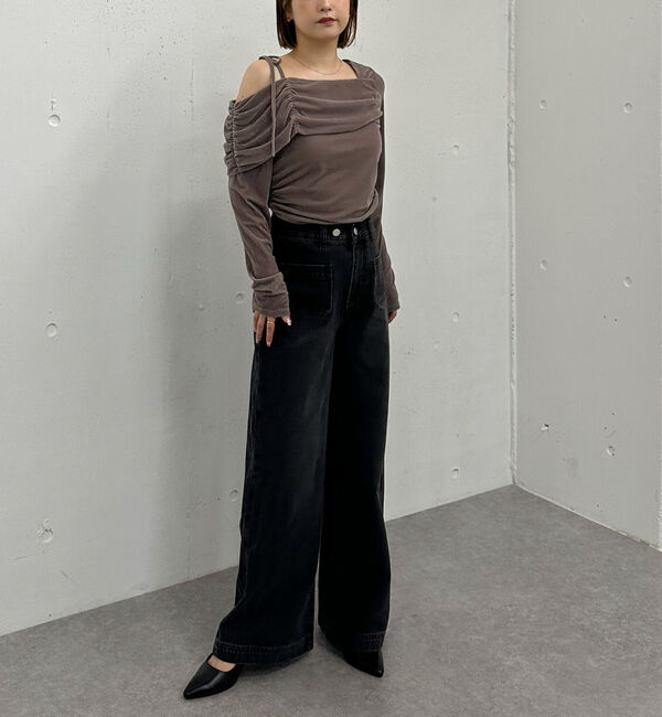 archives「シアーベロアギャザーワンショルＴＯＰＳ」|Tシャツ・カットソー|