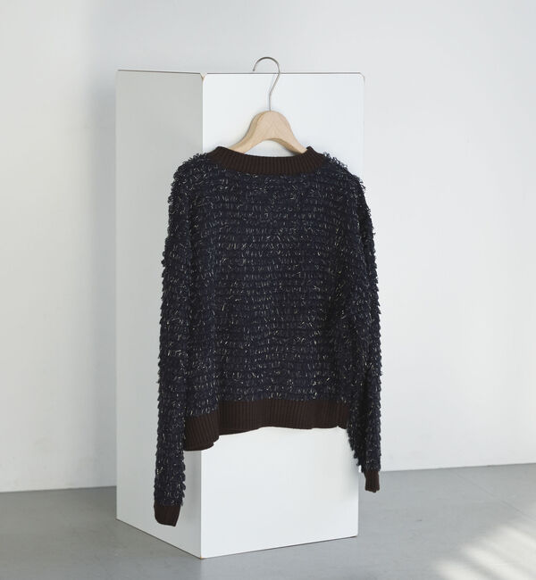 Doux archives「バイカラーループヤーンニットカーディガン」|カーディガン|