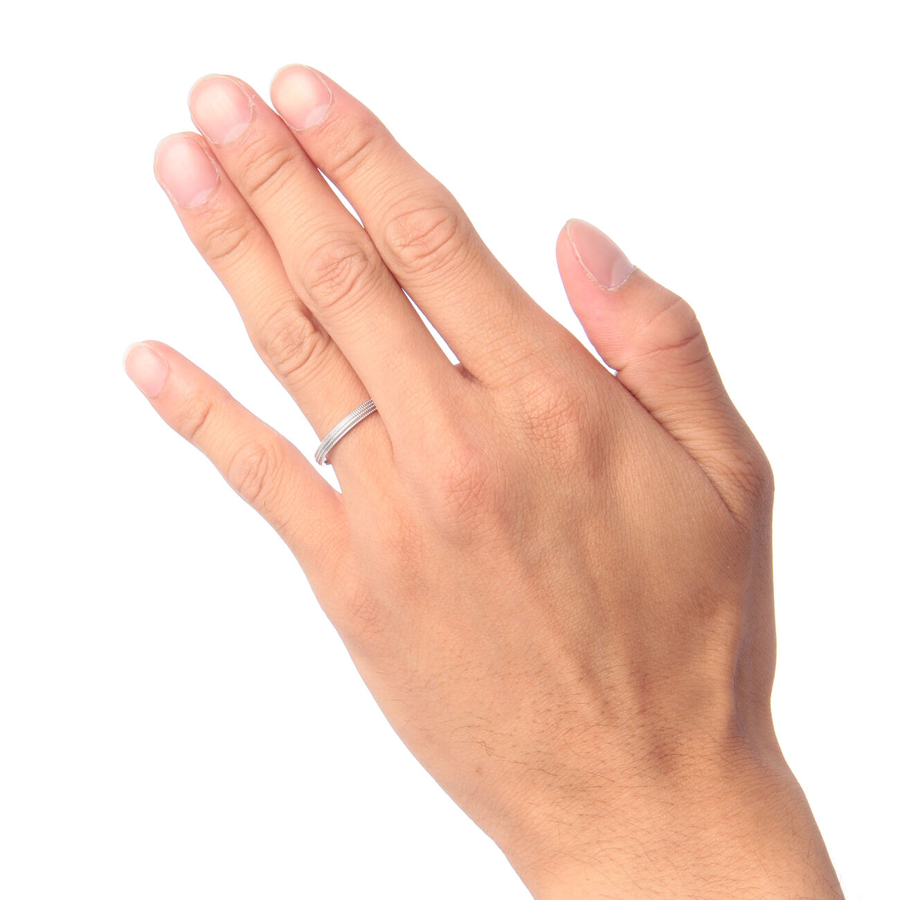 COCOSHNIK「K18ミルライン パートナー リング太(メンズ) WG」|リング|