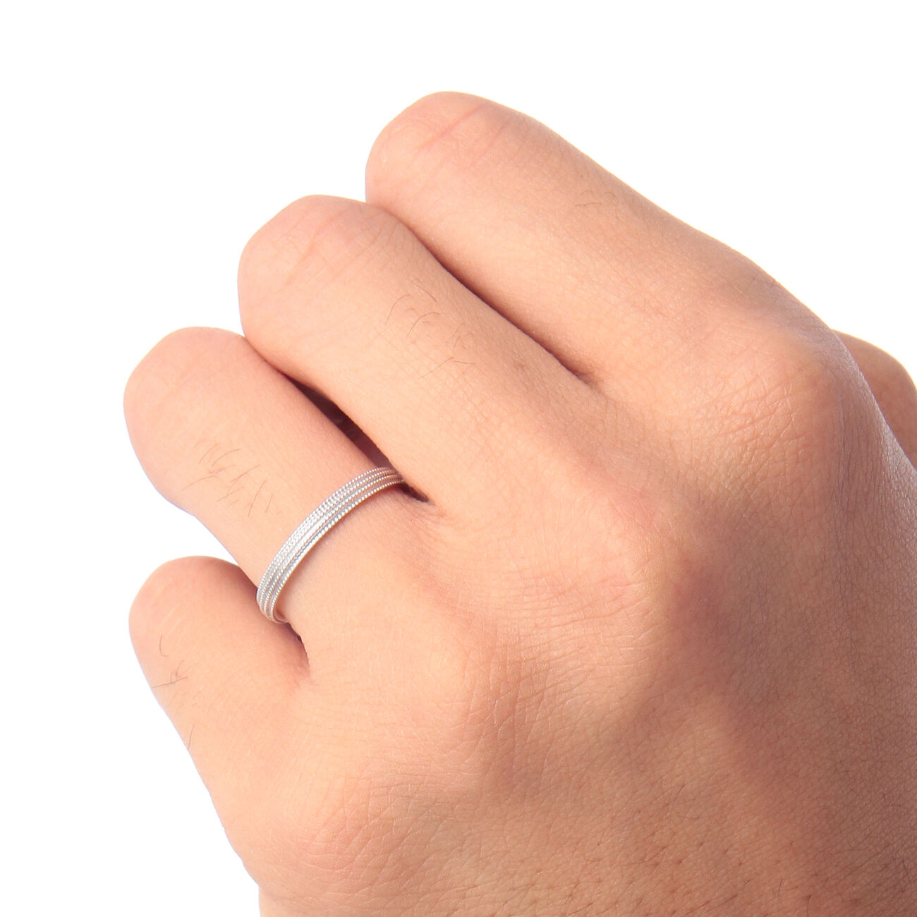 COCOSHNIK「K18ミルライン パートナー リング太(メンズ) WG」|リング|