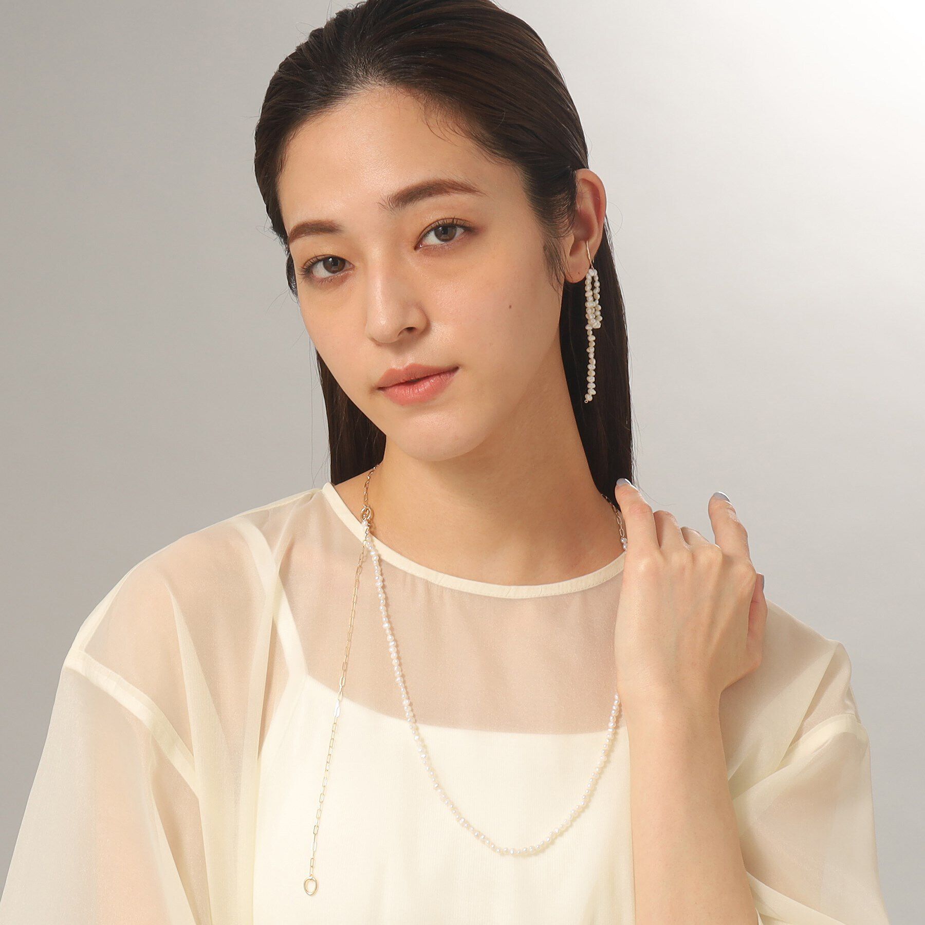 COCOSHNIK「K10バロックパールハング イヤーカフ」|イヤリング|