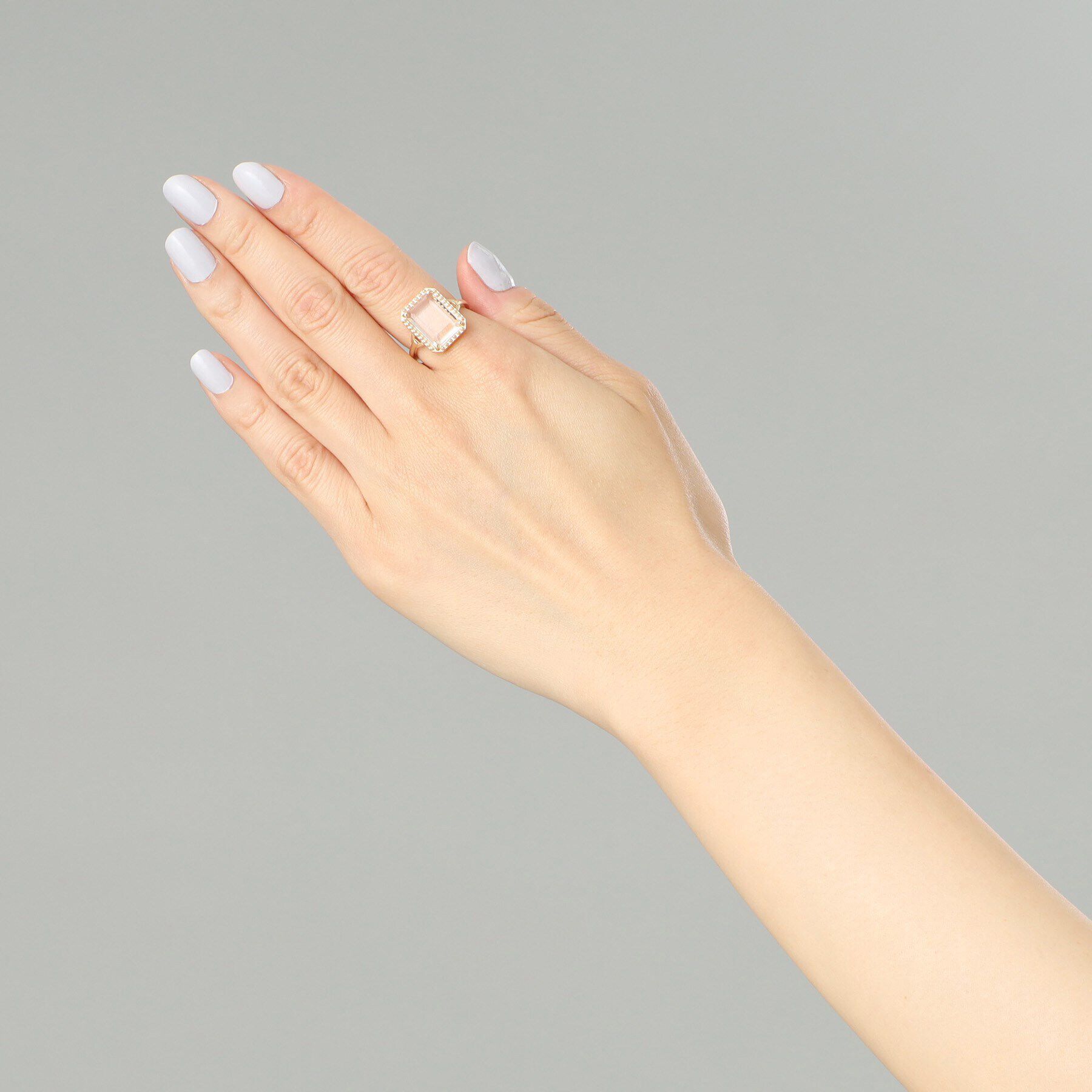 COCOSHNIK「K10クオーツ コーナードカットミル リング」|リング|