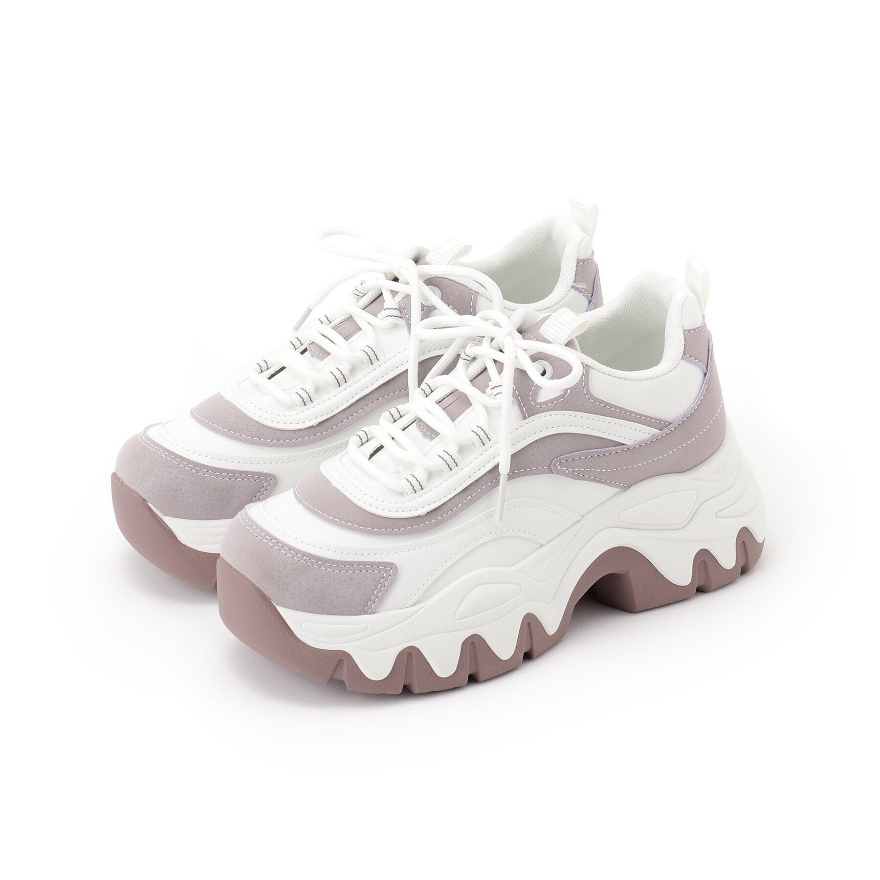 csT&P「厚底凹凸ソールスニーカー」|スニーカー|パープル(983)