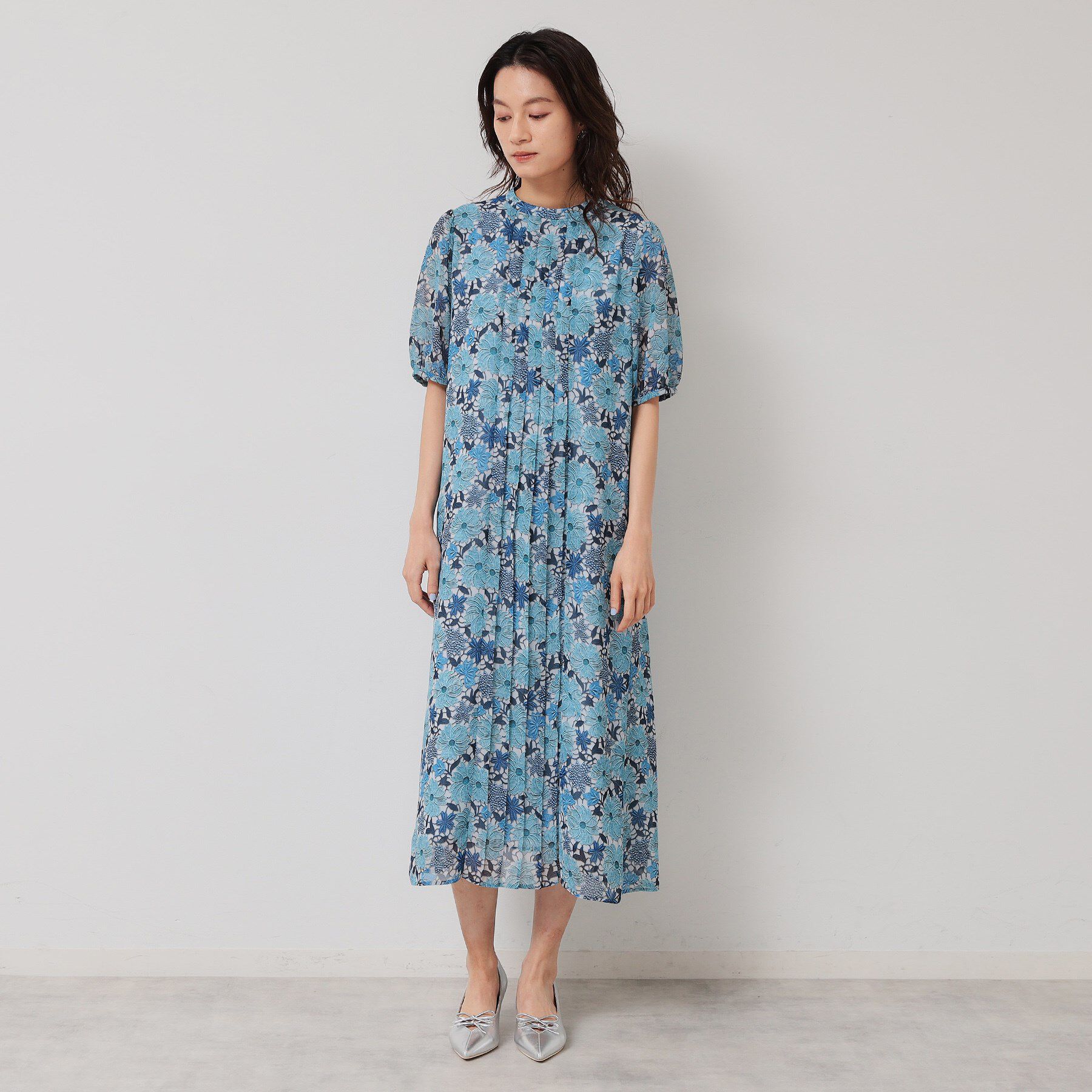 SunaUna「【完売間近／&yours project】レース柄プリーツワンピース」|ワンピース|