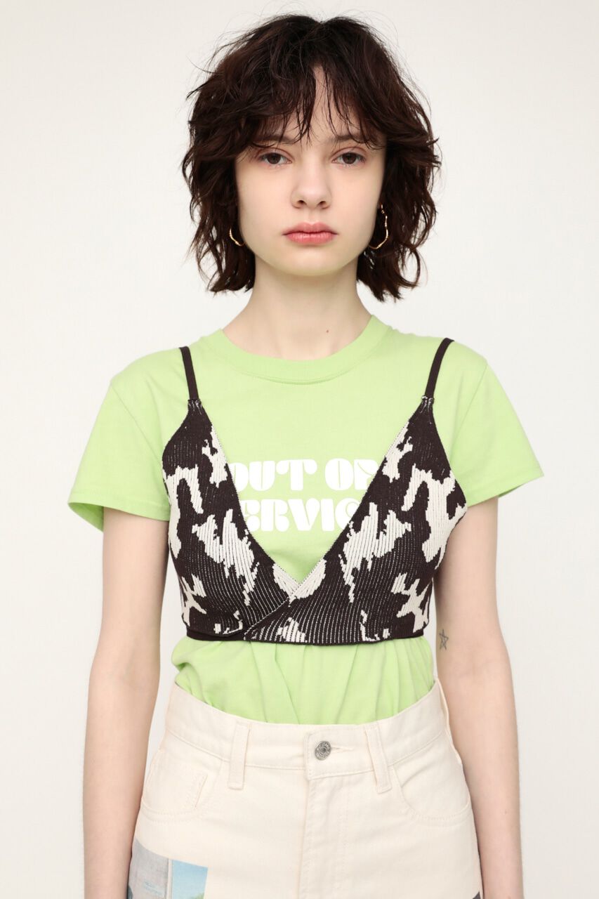 SLY「PATCHY PATTERN KNIT BRA」|チューブトップ|